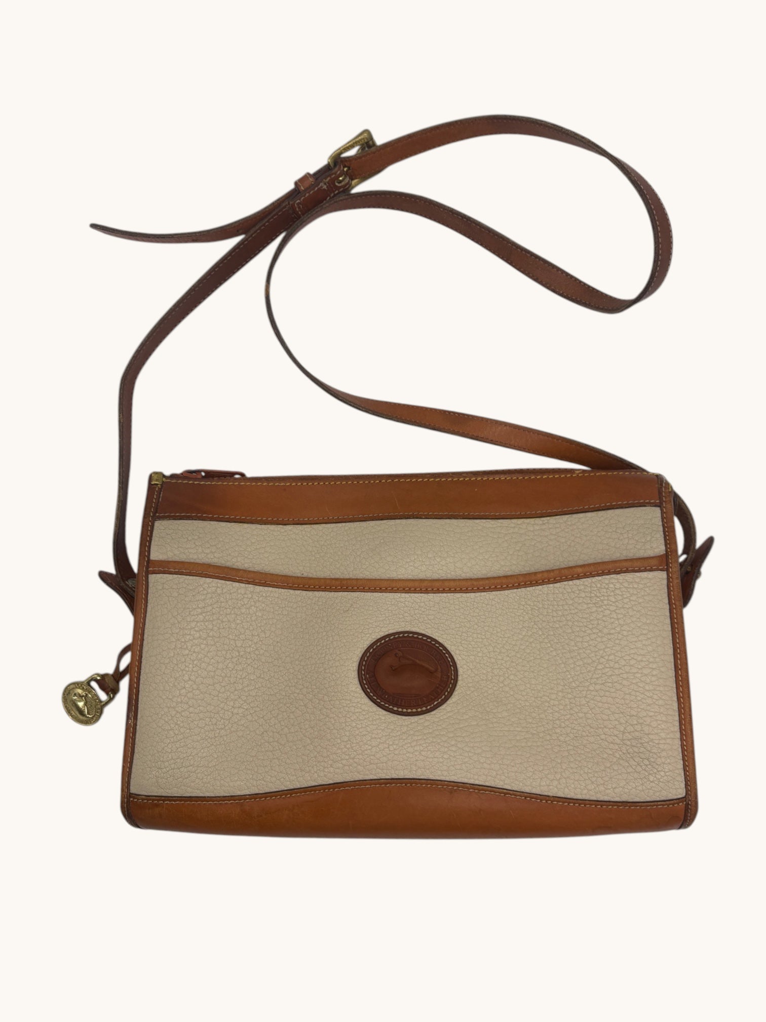 90s Dooney & Bourke Beige All-Weather Leather Crossbody