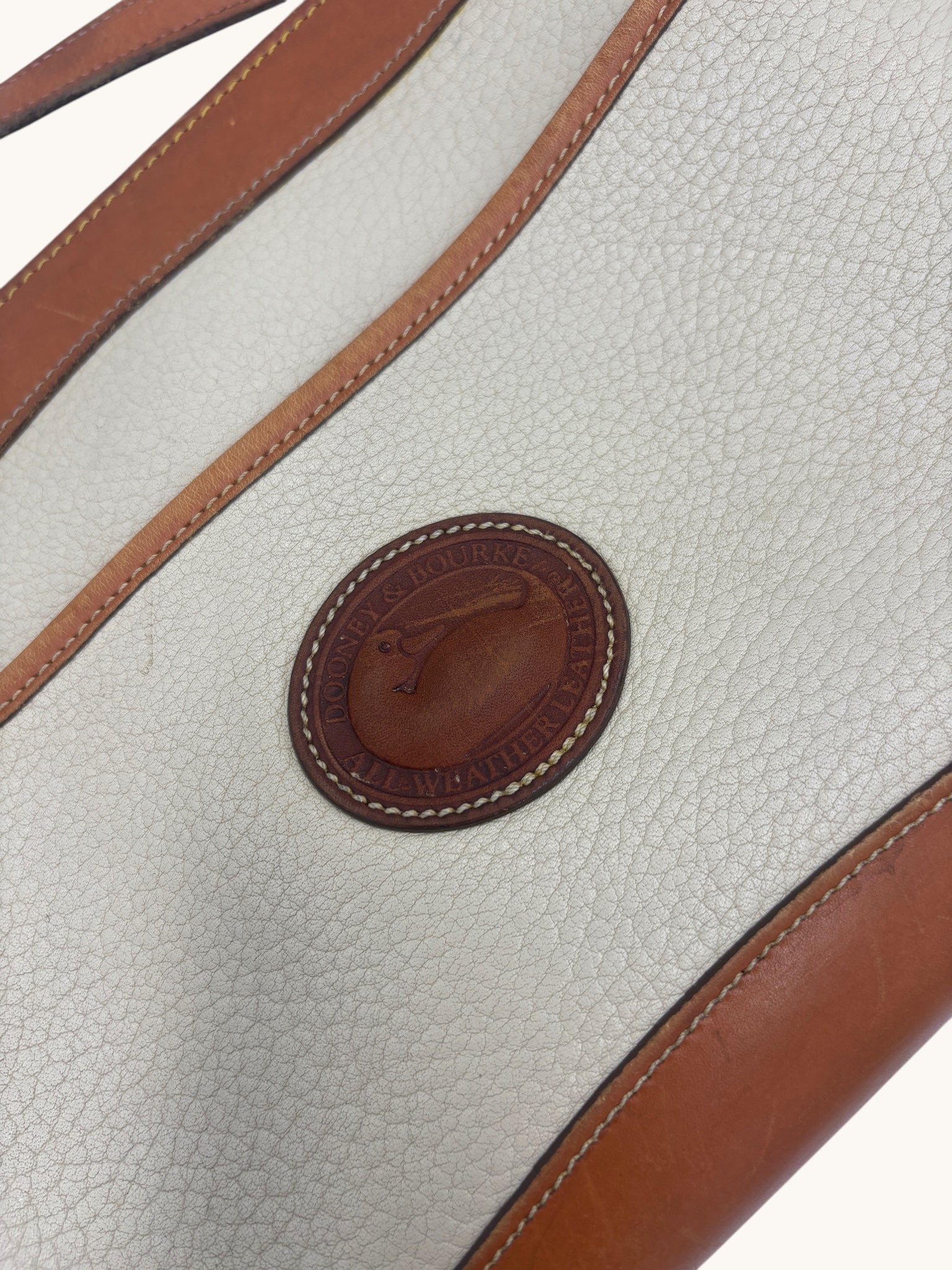 90s Dooney & Bourke Beige All-Weather Leather Crossbody