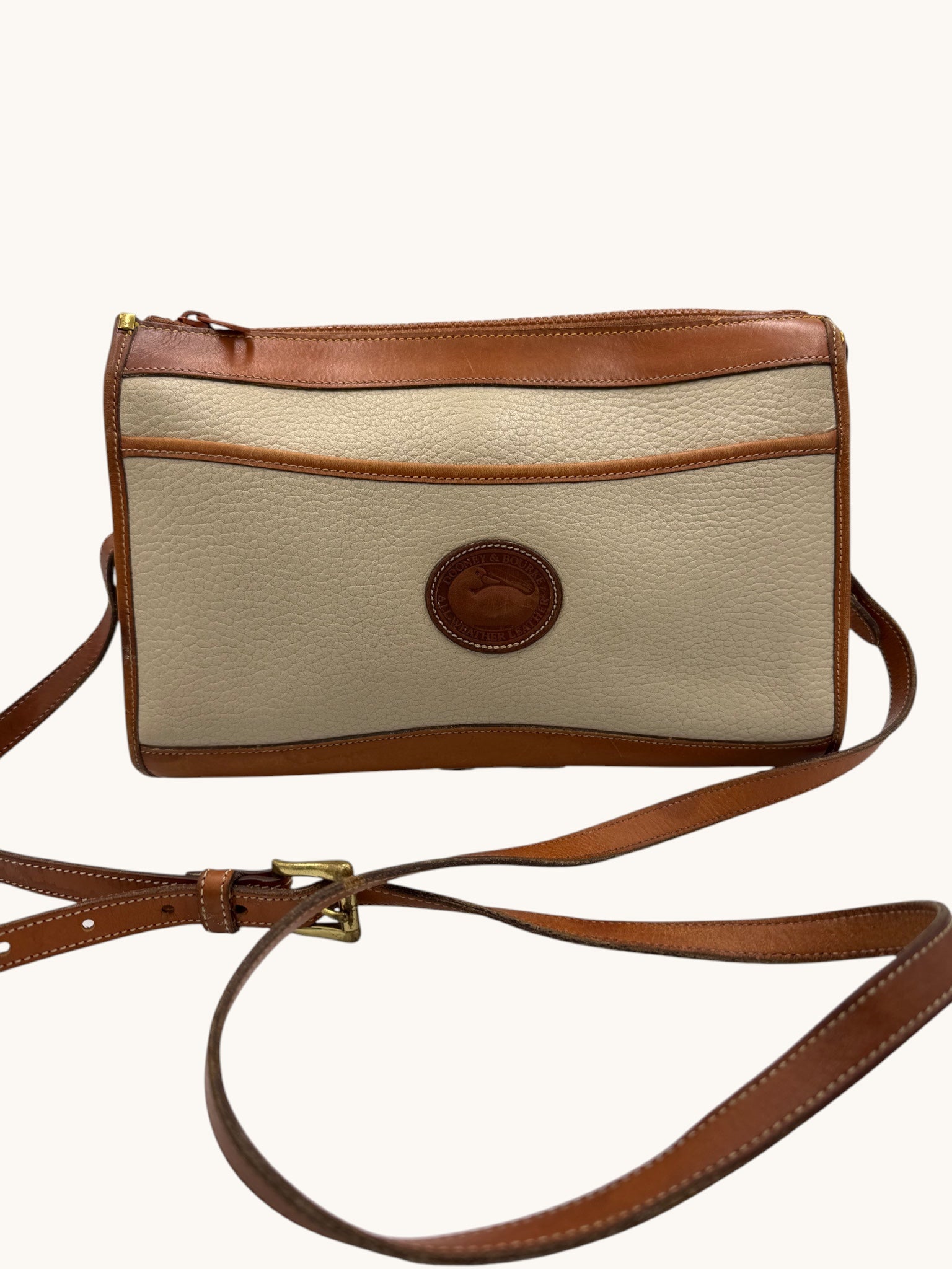 90s Dooney & Bourke Beige All-Weather Leather Crossbody