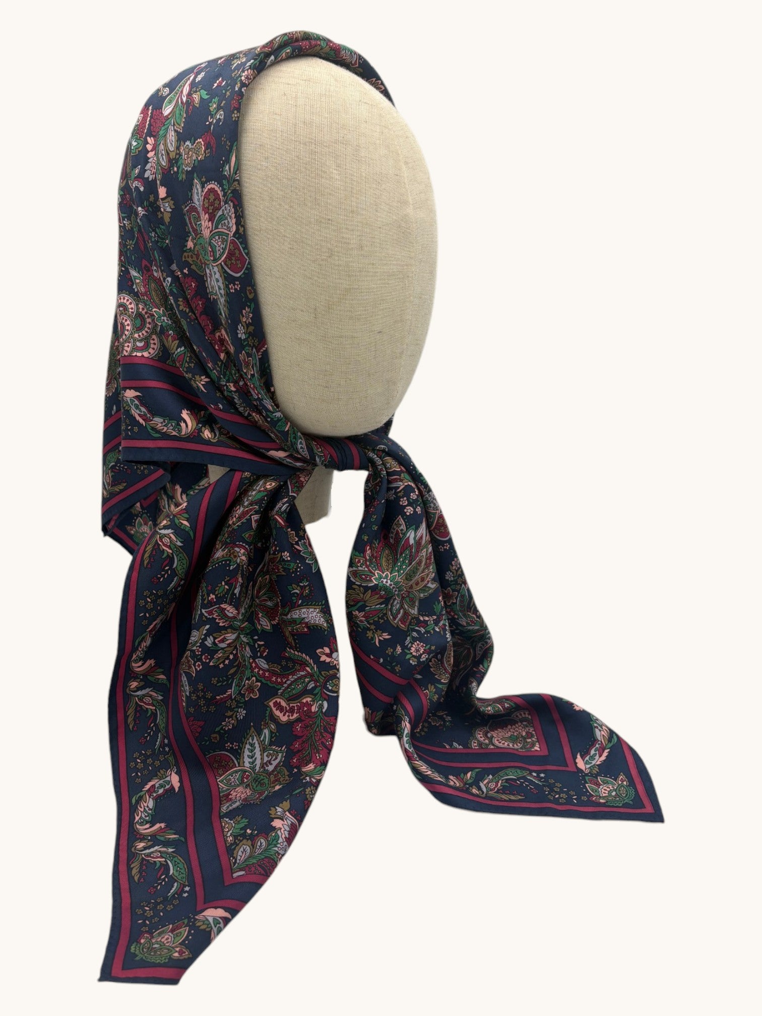 90s Multicolor Paisley Floral Scarf