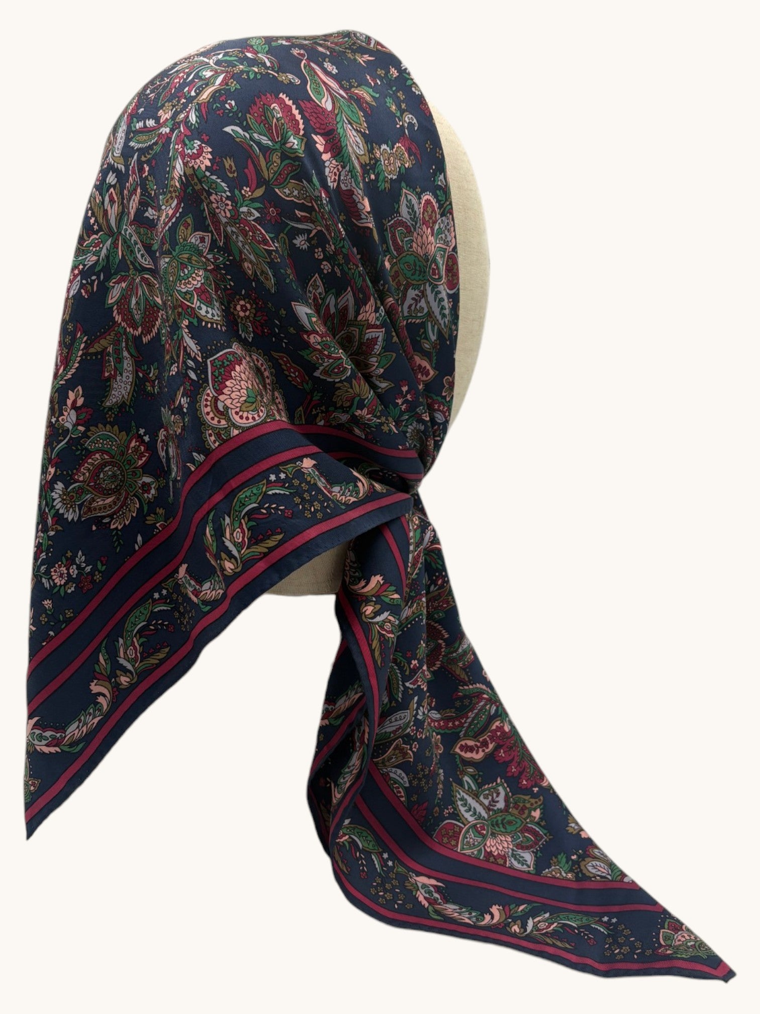 90s Multicolor Paisley Floral Scarf