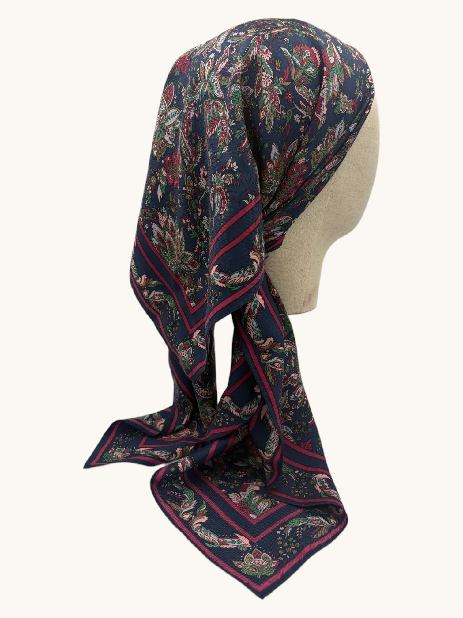 90s Multicolor Paisley Floral Scarf