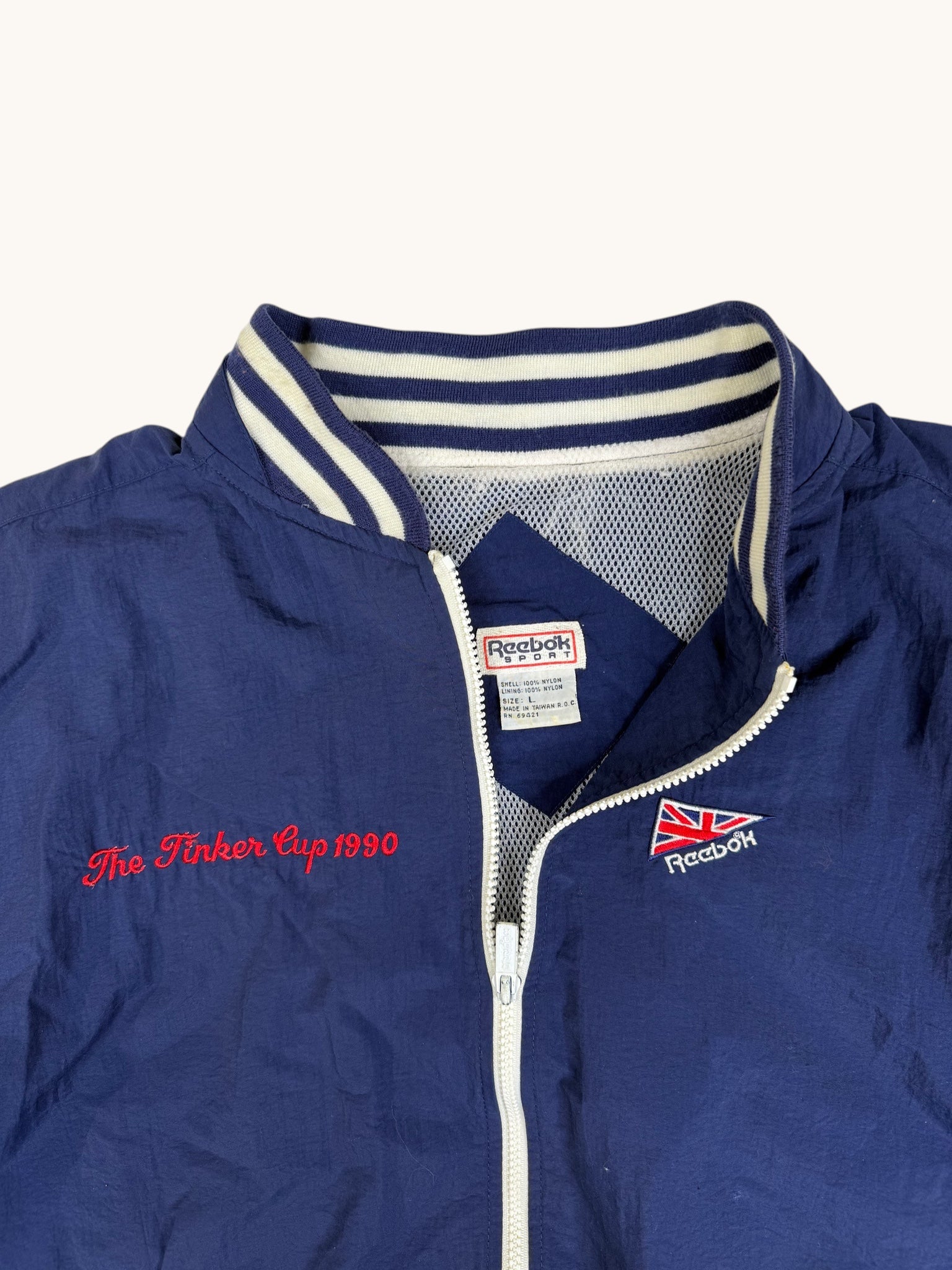 90s Reebok Navy Windbreaker - L