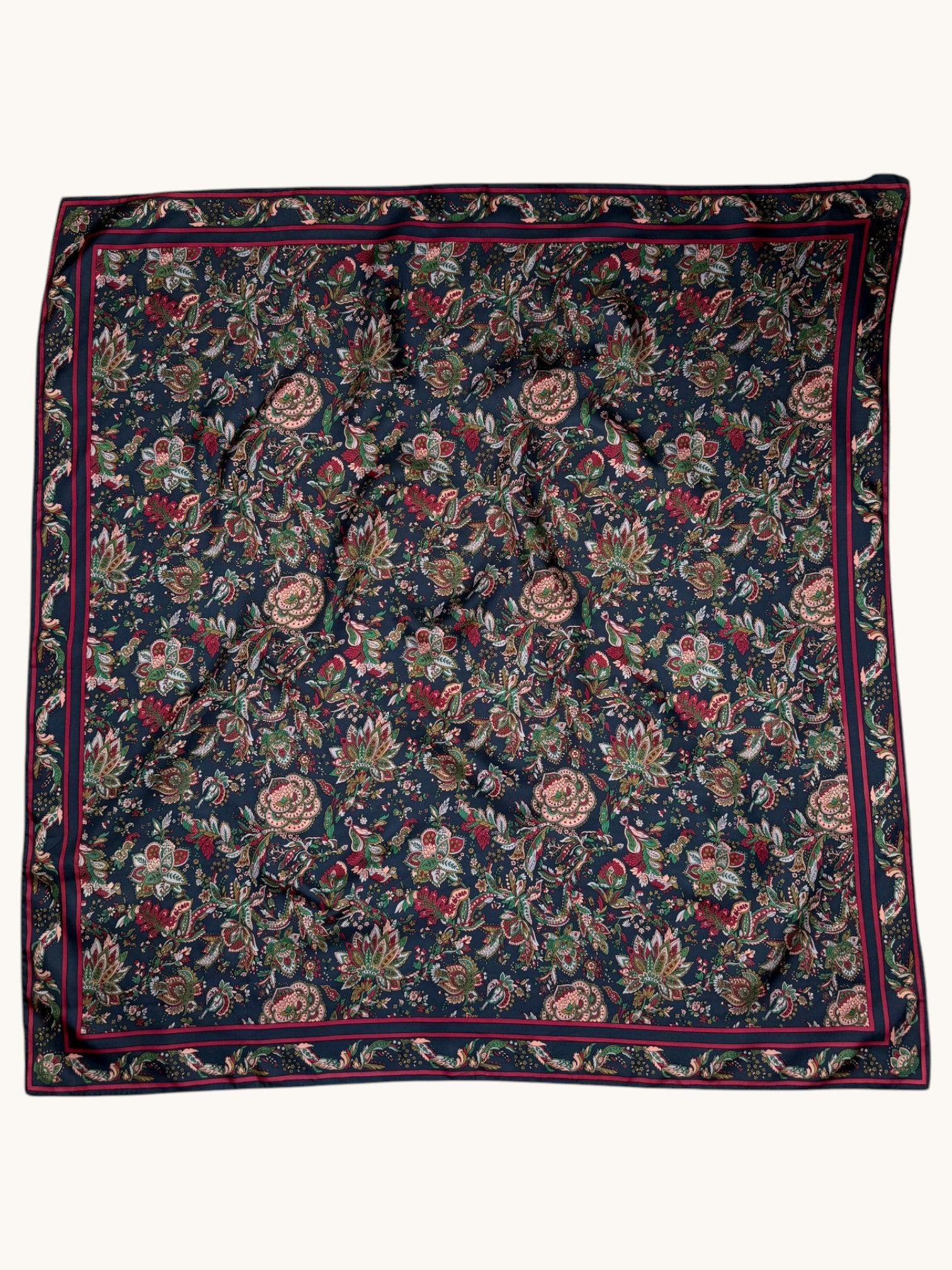 90s Multicolor Paisley Floral Scarf