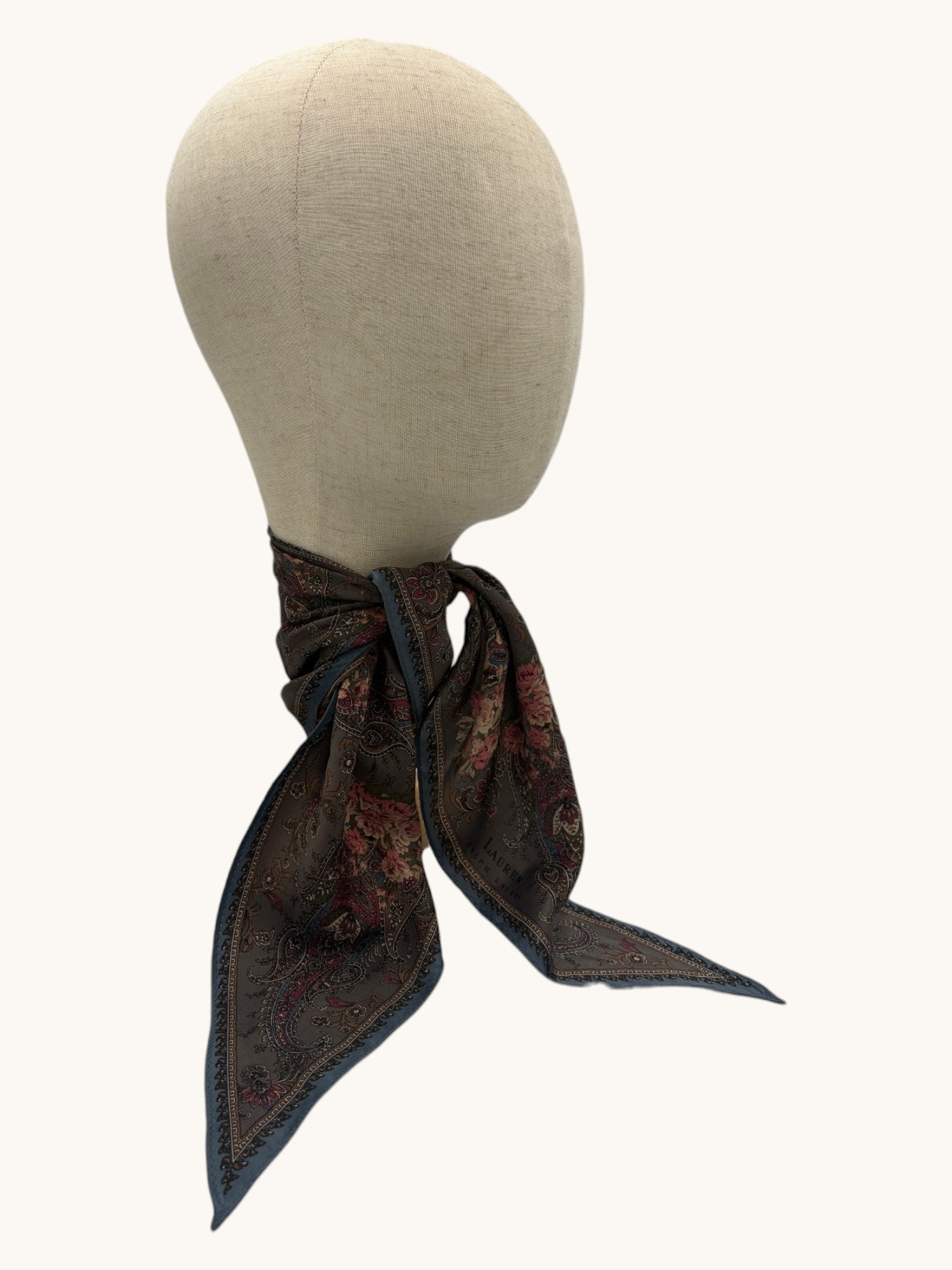 90s Ralph Lauren Brown Paisley Headscarf