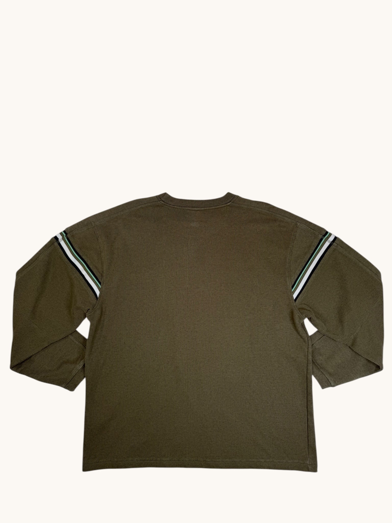 90s Xtreme Gear Green Ribbed Long Sleeve Top - L