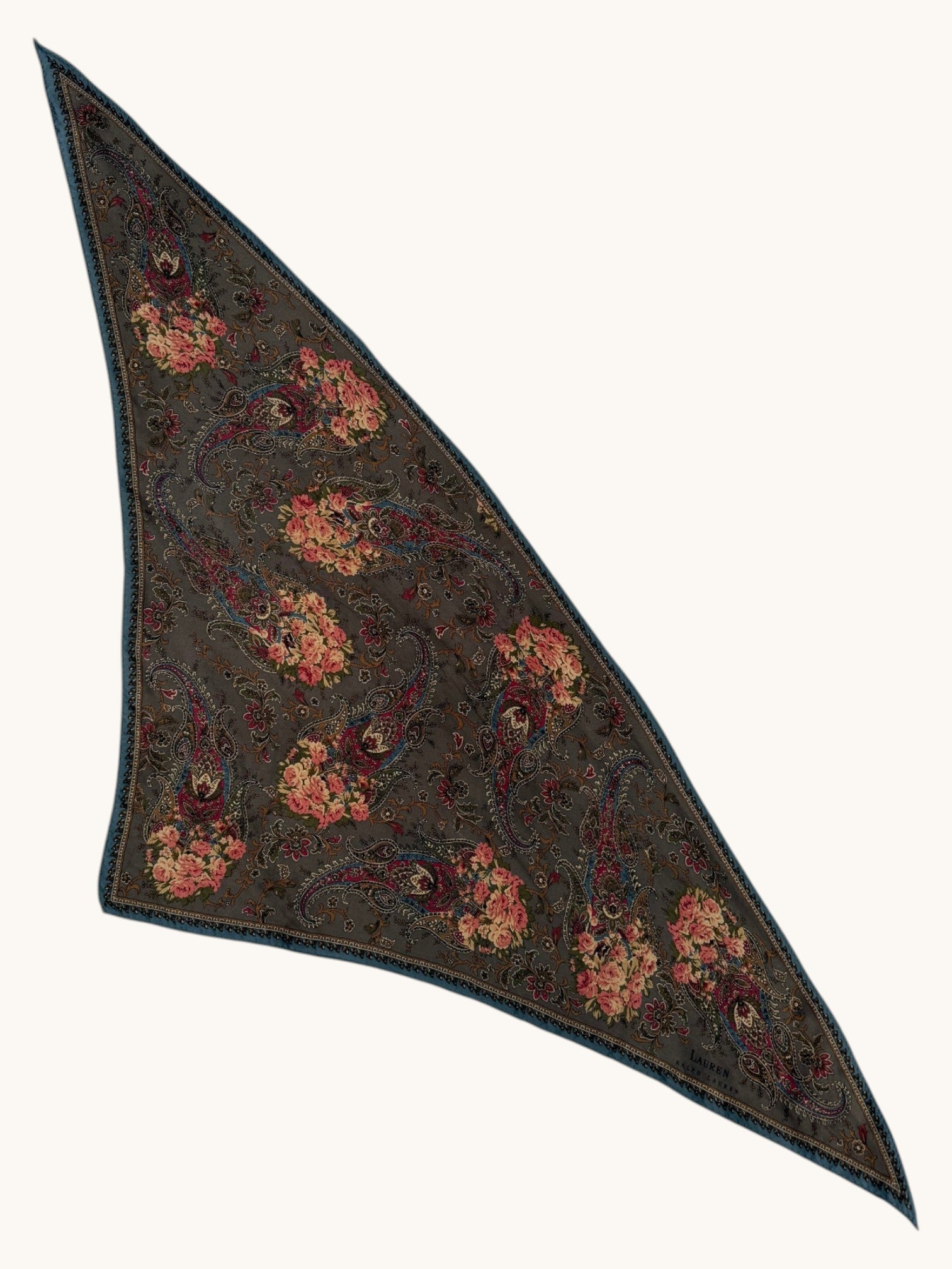 90s Ralph Lauren Brown Paisley Headscarf