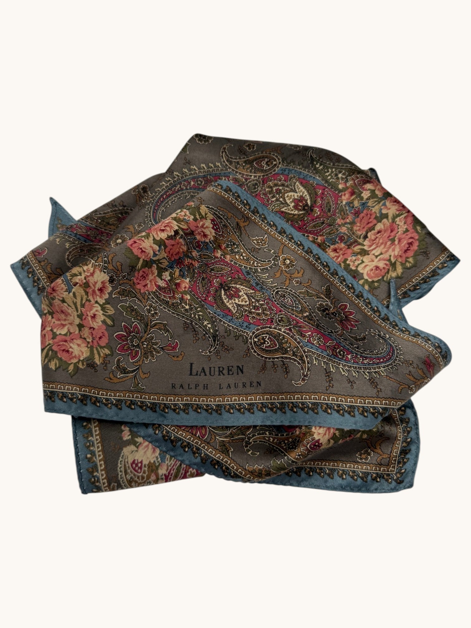 90s Ralph Lauren Brown Paisley Headscarf