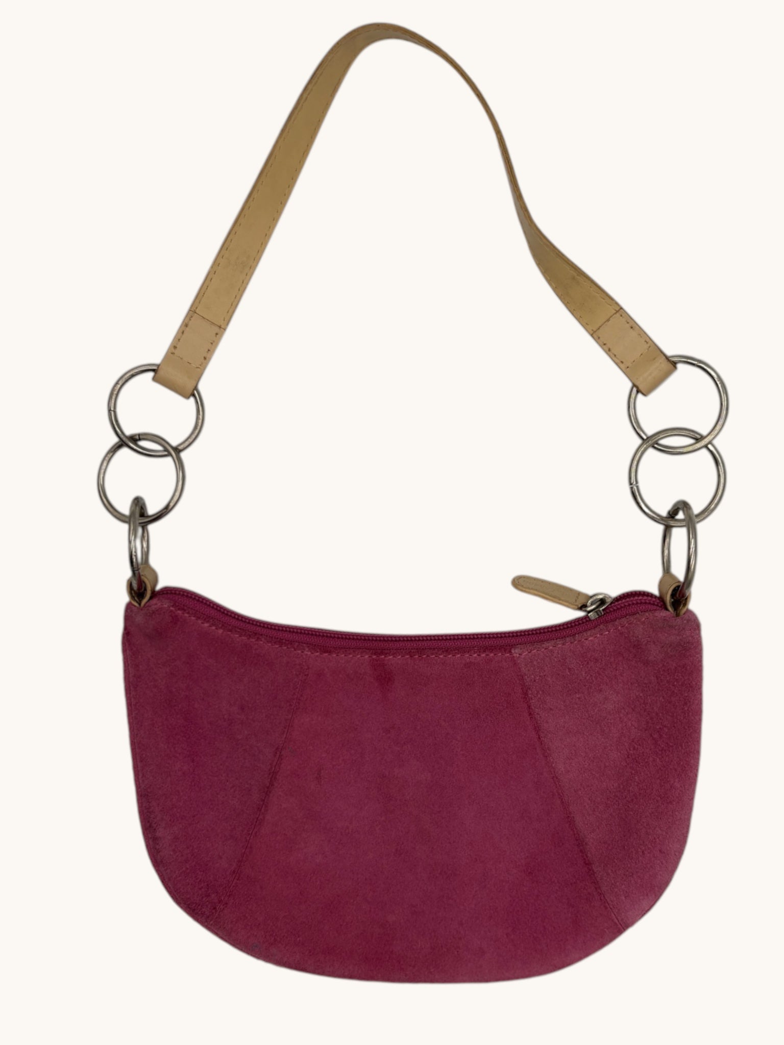 90s M. London Pink Suede Shoulder Bag