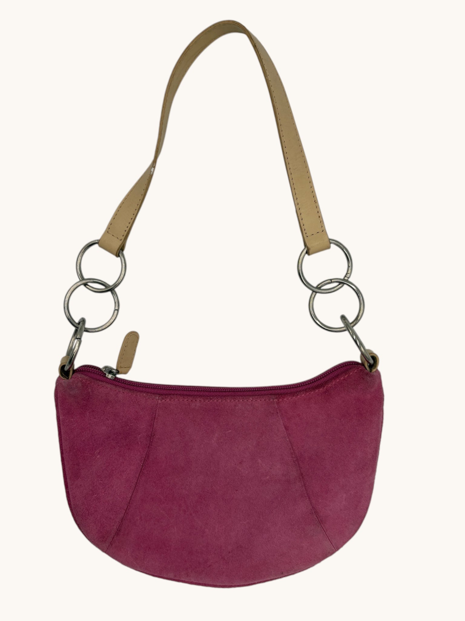 90s M. London Pink Suede Shoulder Bag