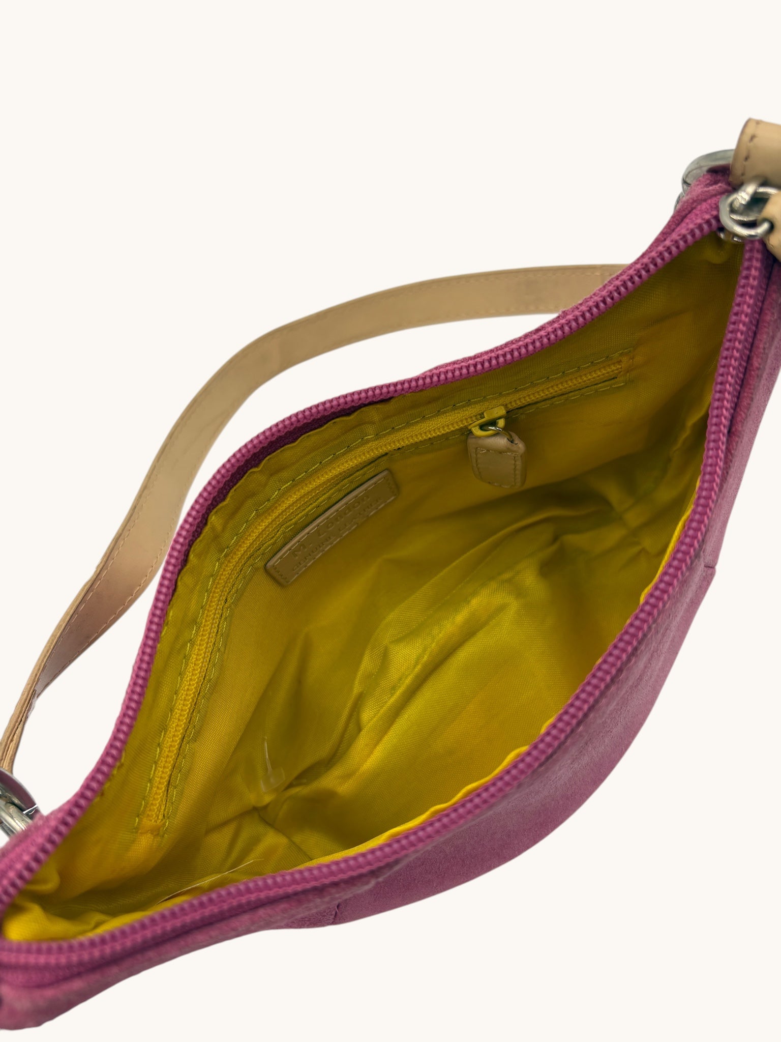 90s M. London Pink Suede Shoulder Bag