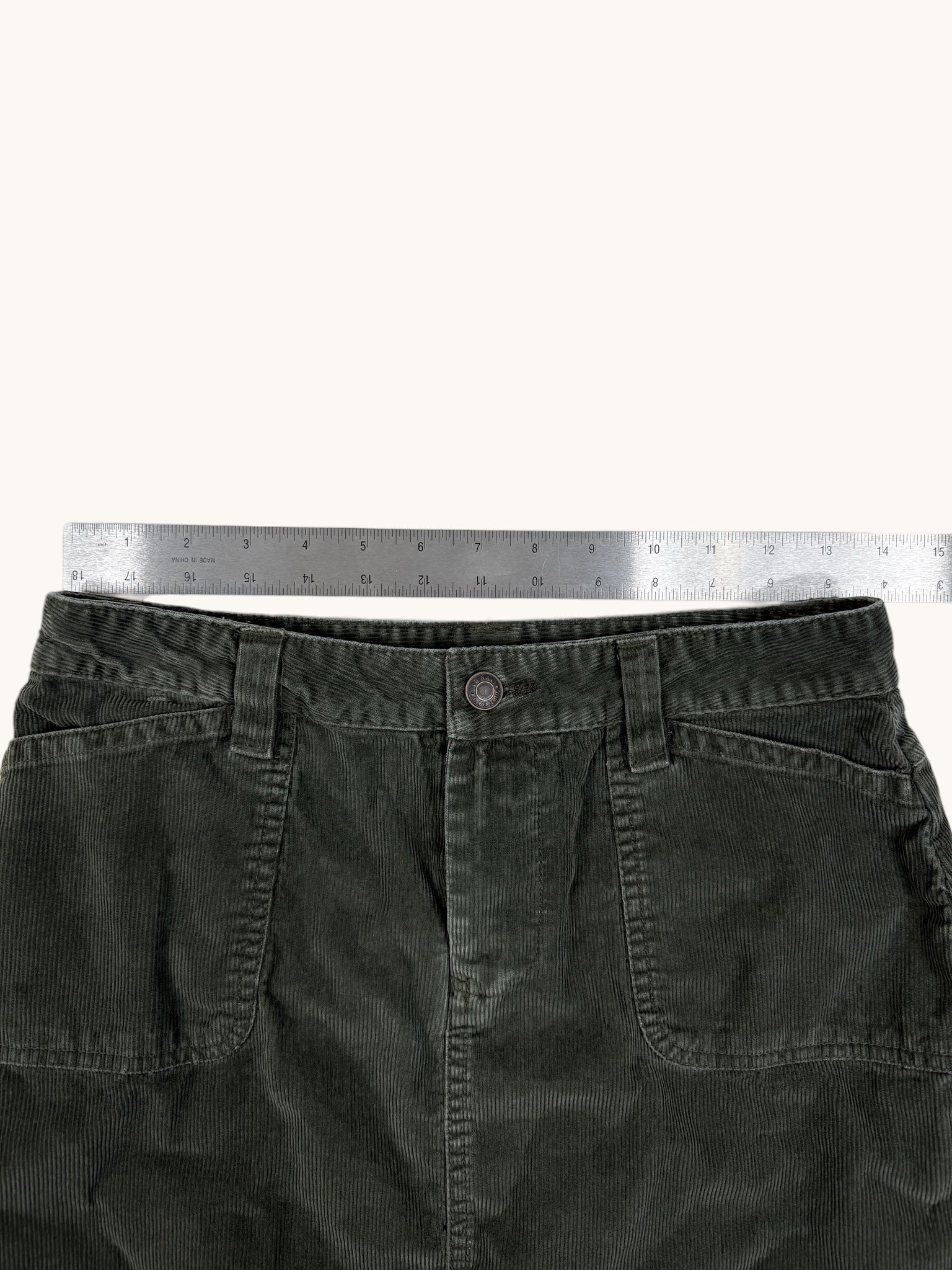 00s Old Navy Green Corduroy Skirt - 2
