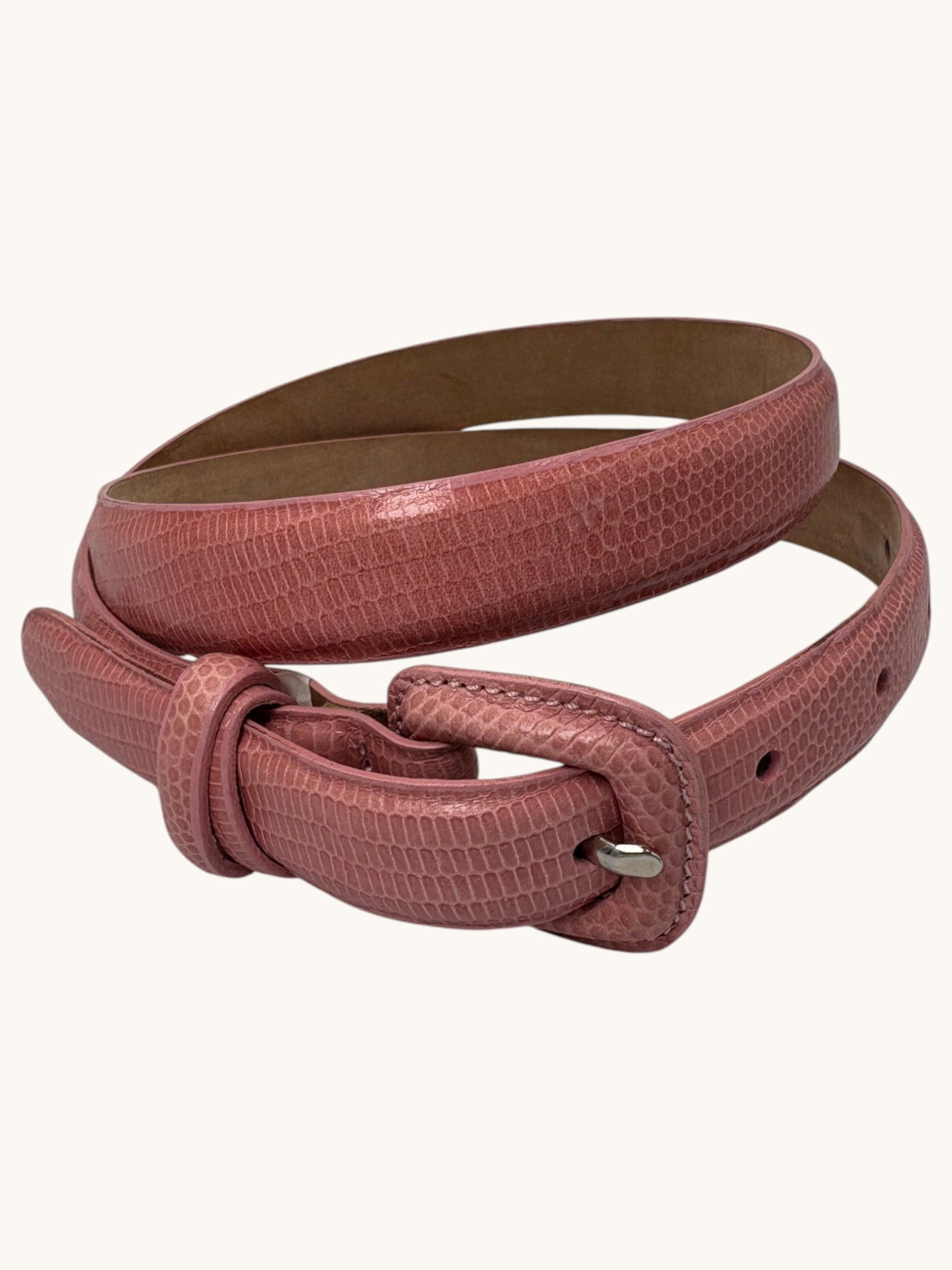 90s Talbots Pink Leather Belt - S