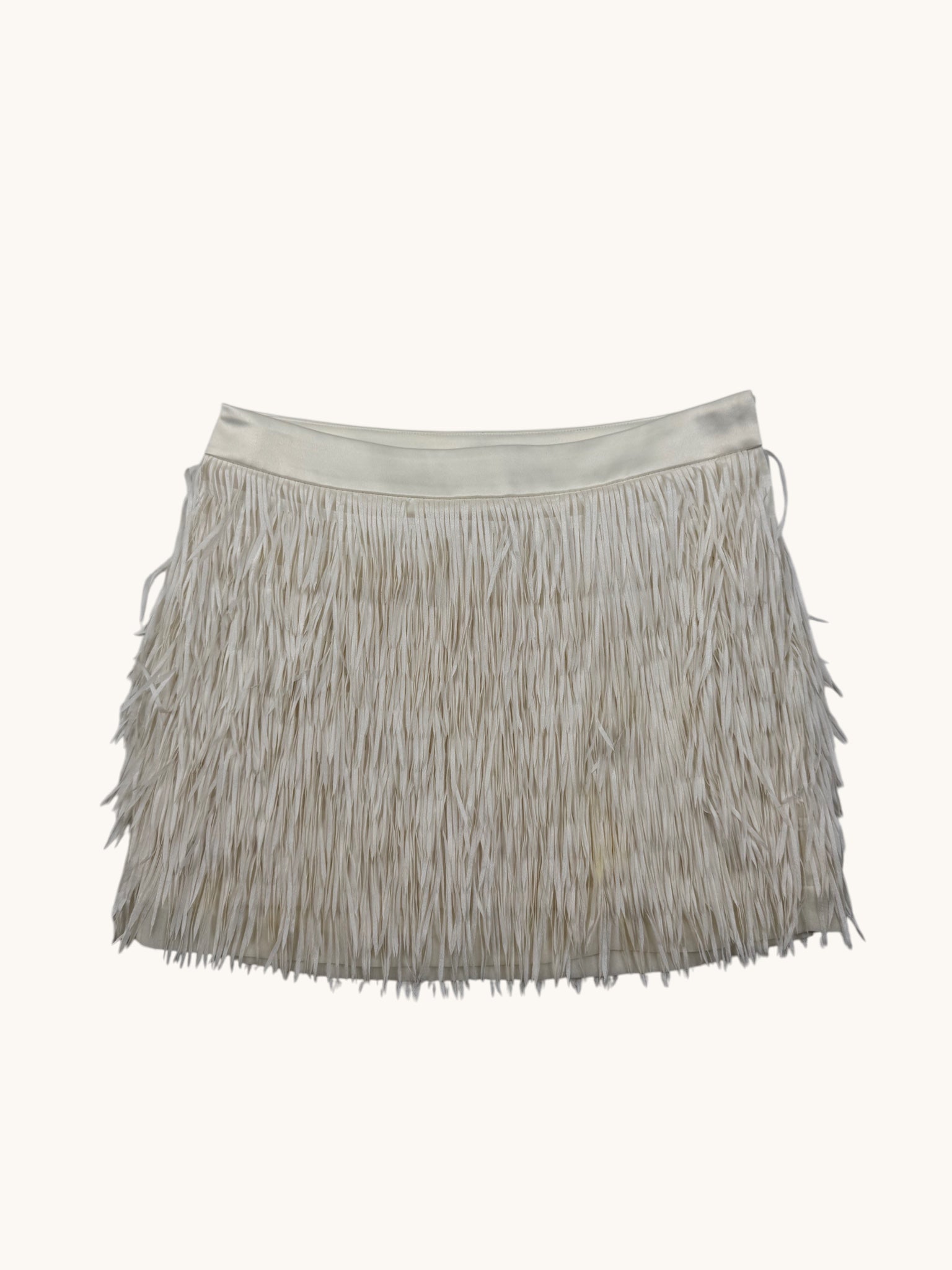 Express White Fringe Skirt - 2