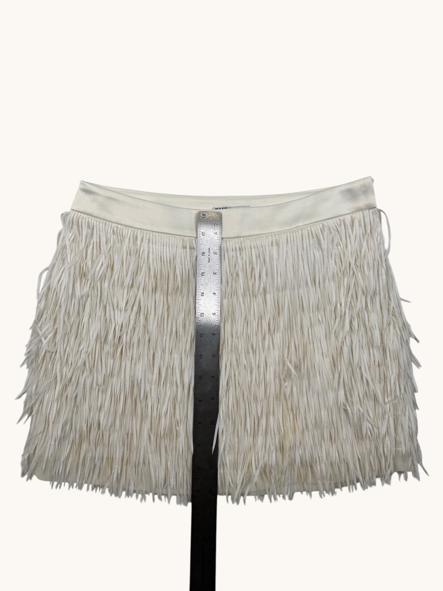 Express White Fringe Skirt - 2