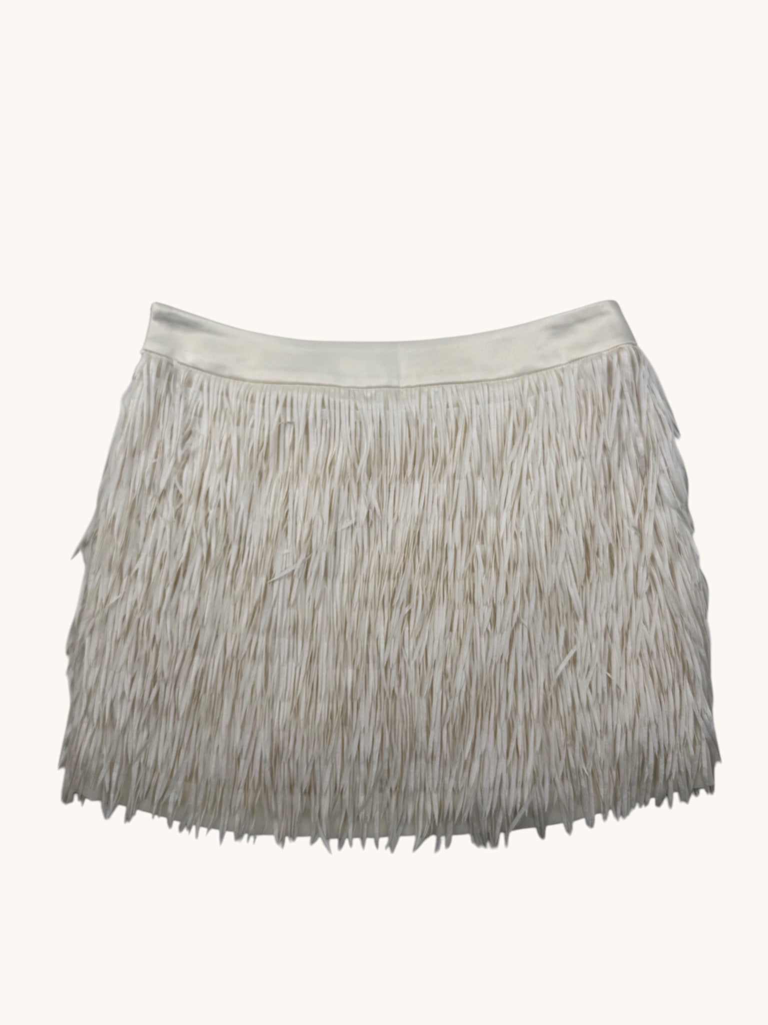 Express White Fringe Skirt - 2