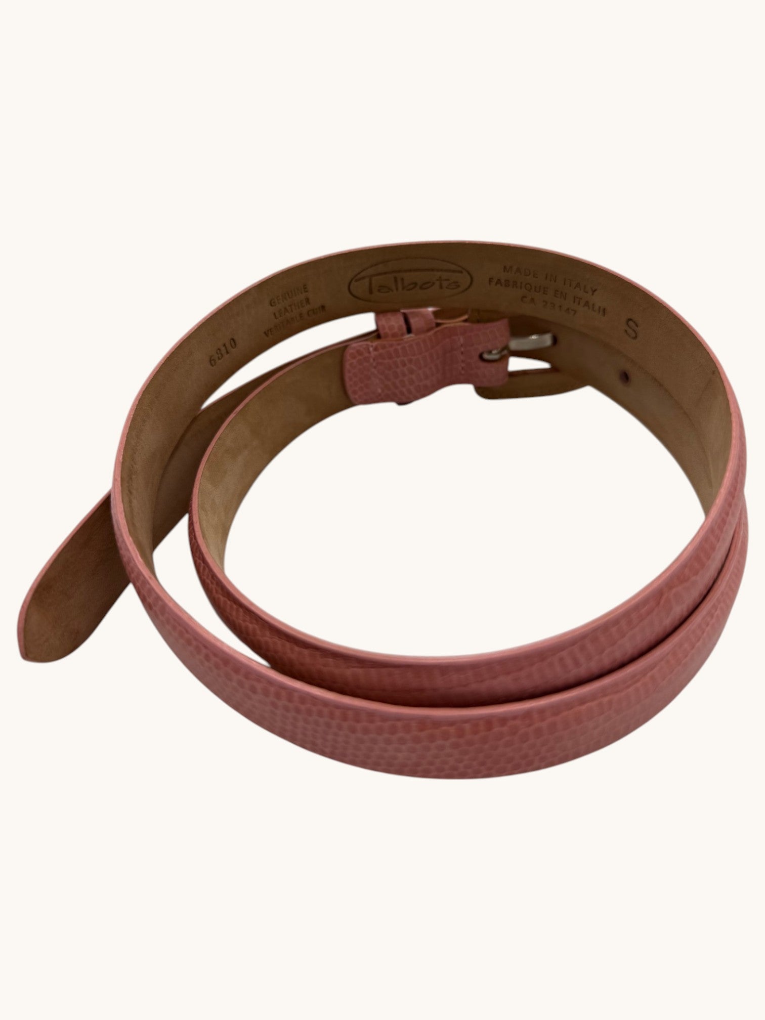 90s Talbots Pink Leather Belt - S