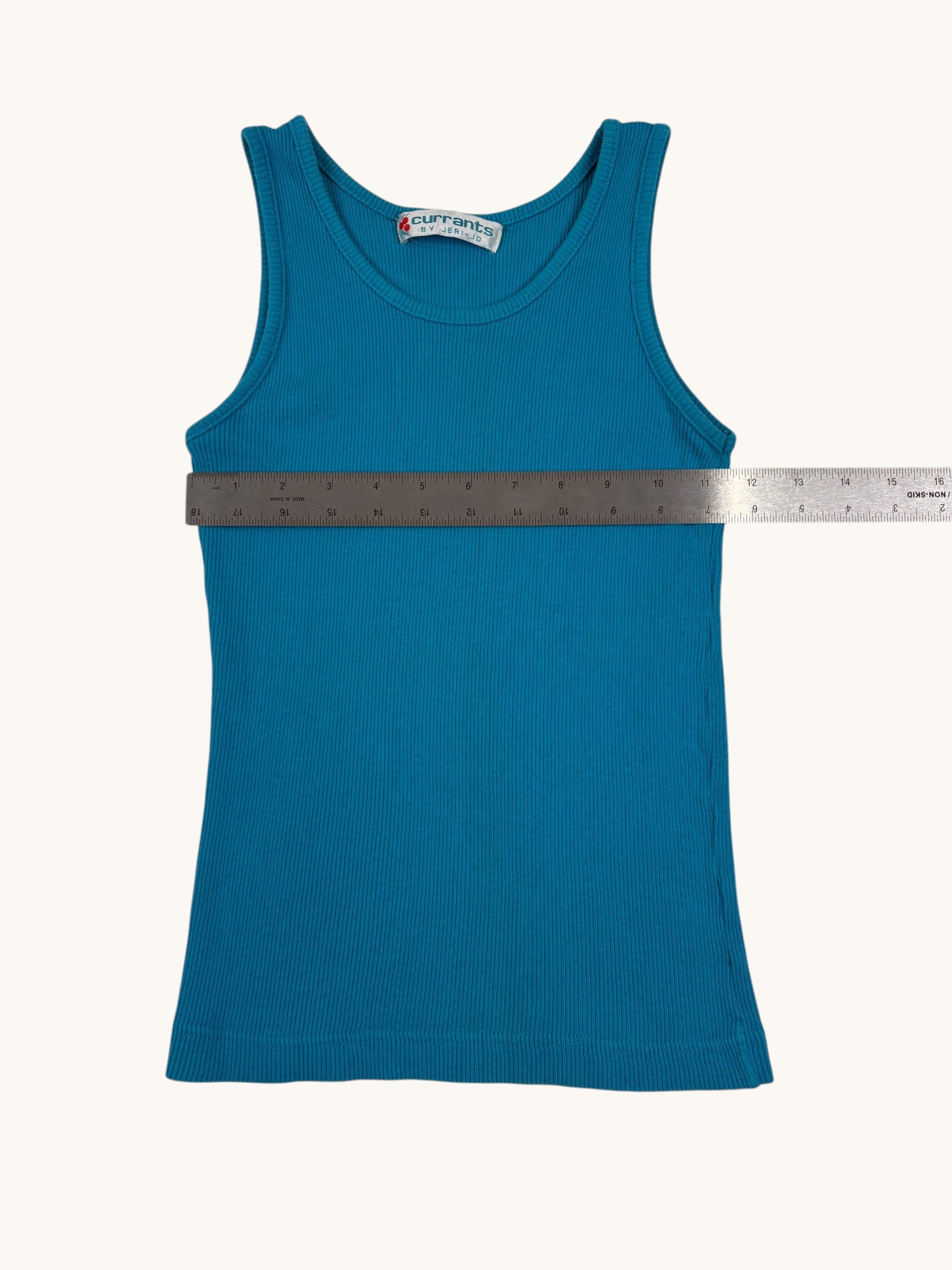 90s currants by Jeri-Jo Blue Ribbed Tank