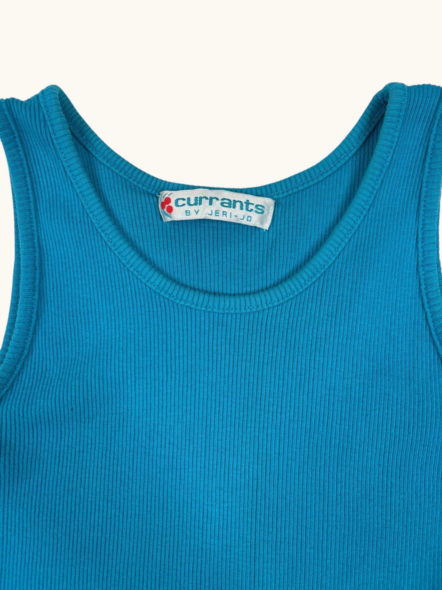 90s currants by Jeri-Jo Blue Ribbed Tank