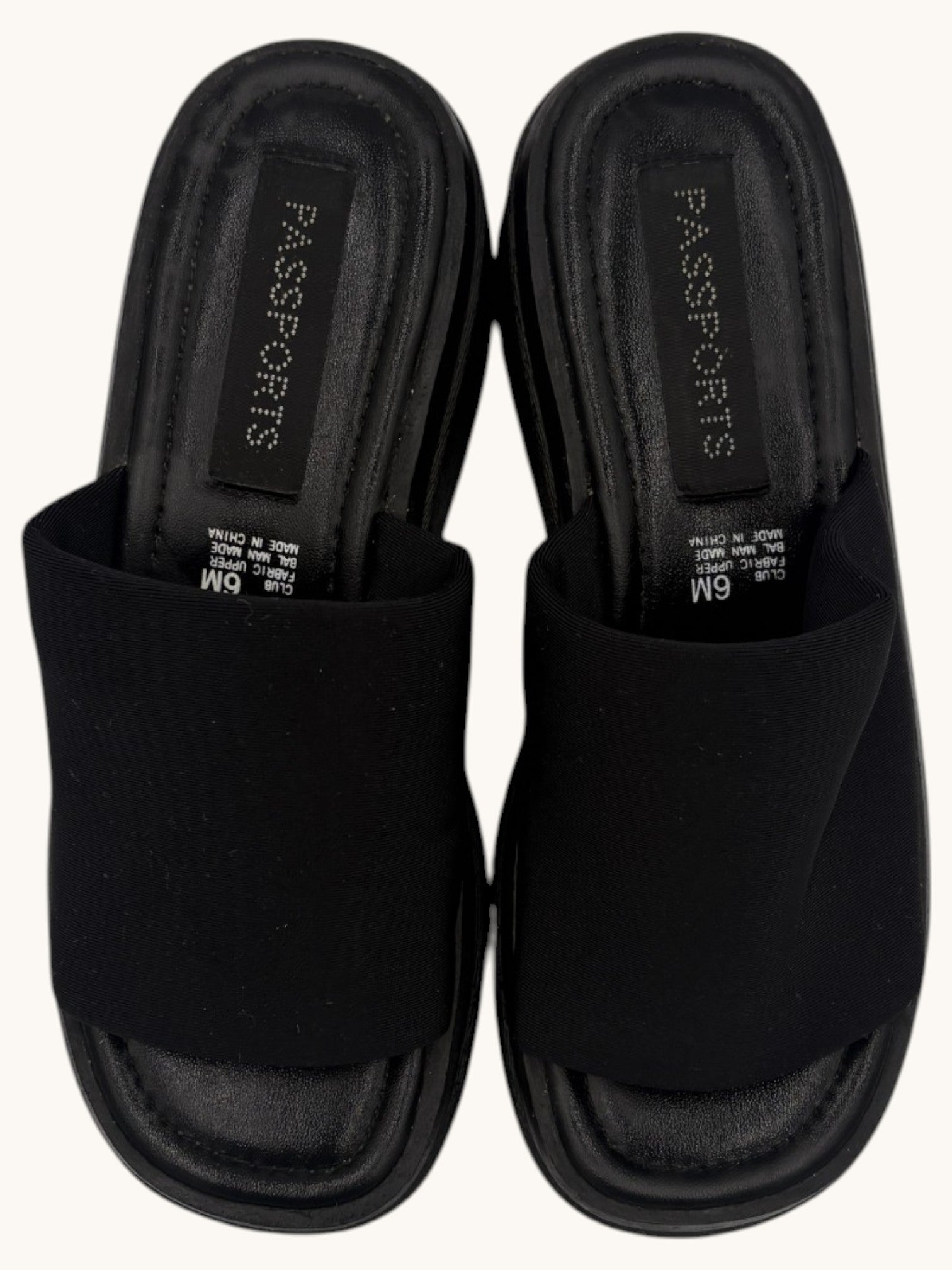 90s Passports Black Sandals - 6