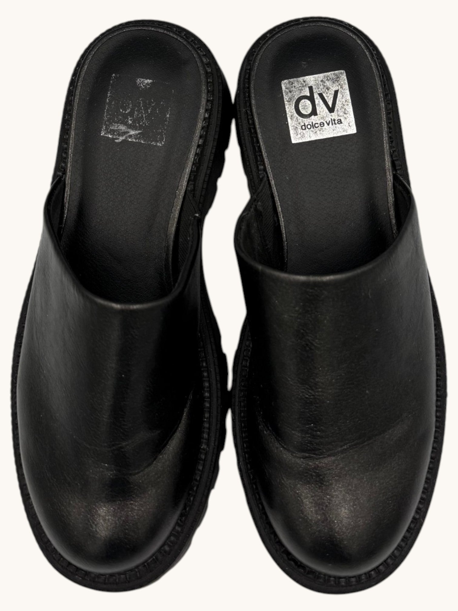 00s Dolce Vita Black Platform Slides - 7.5