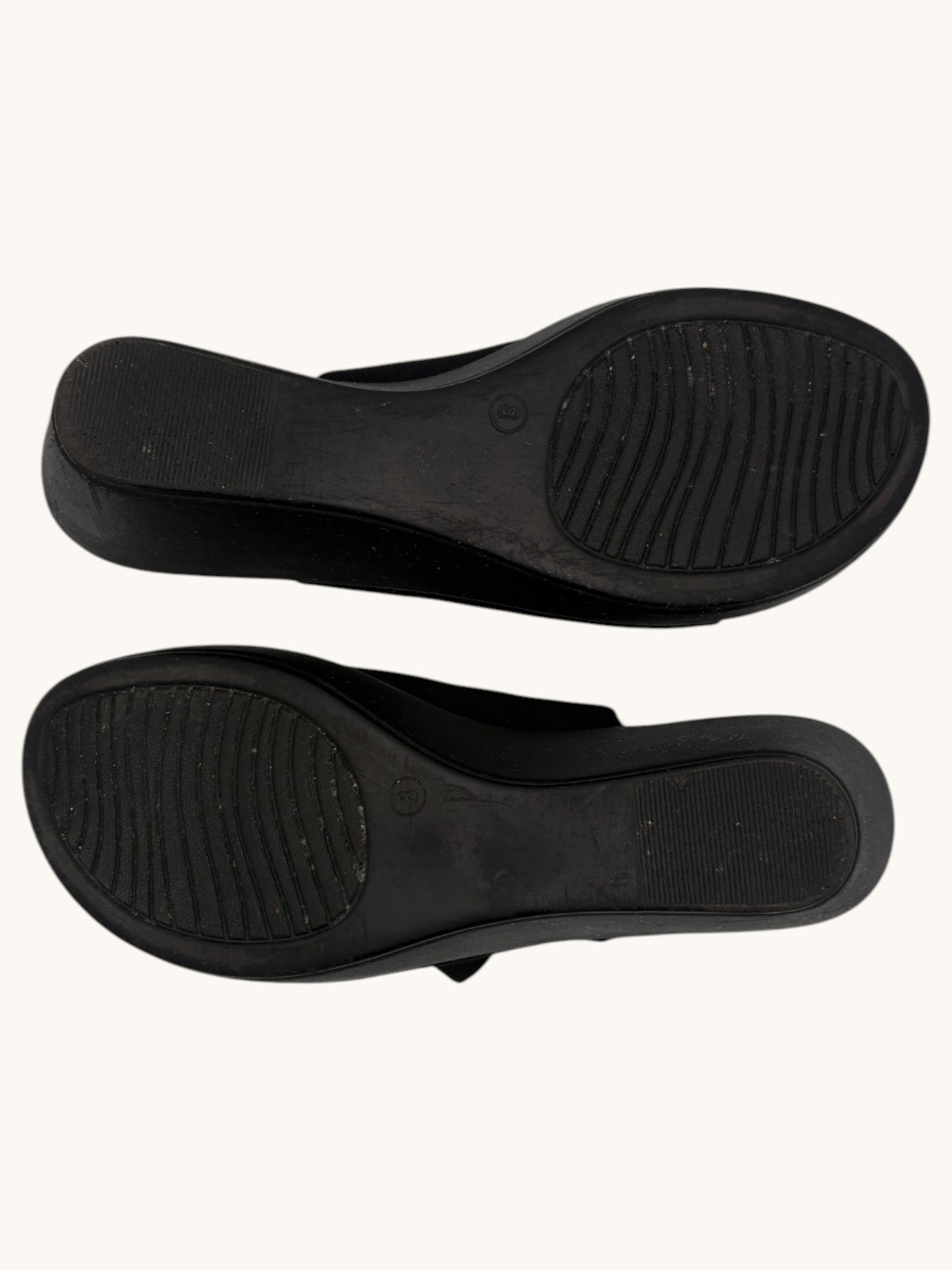 00s Pesaro Black Wedge Sandals - 8