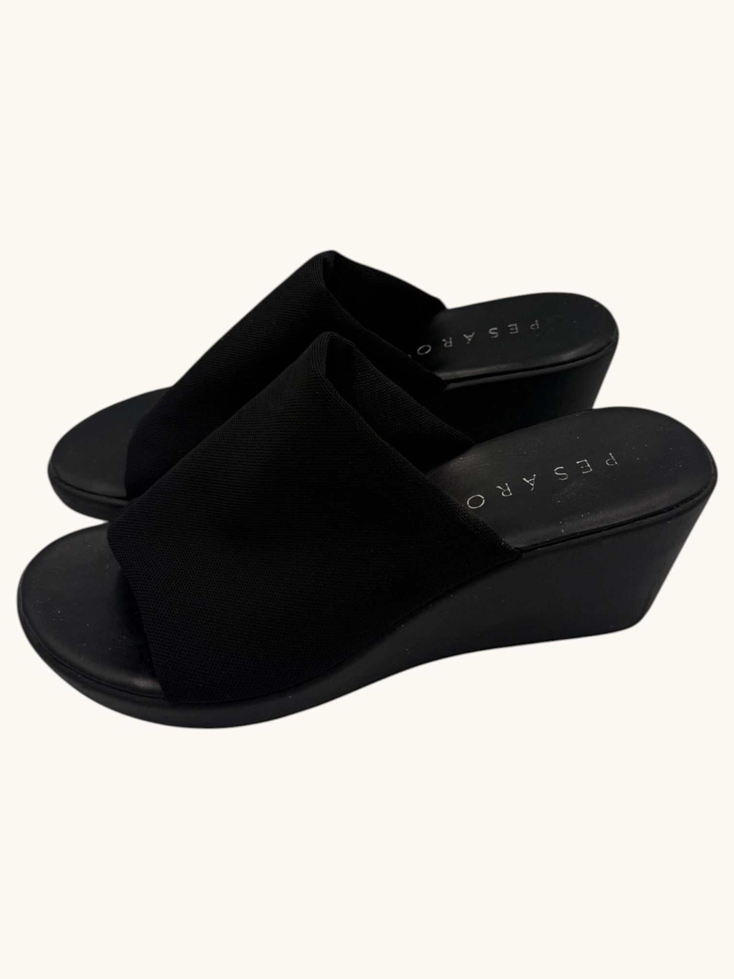 00s Pesaro Black Wedge Sandals - 8