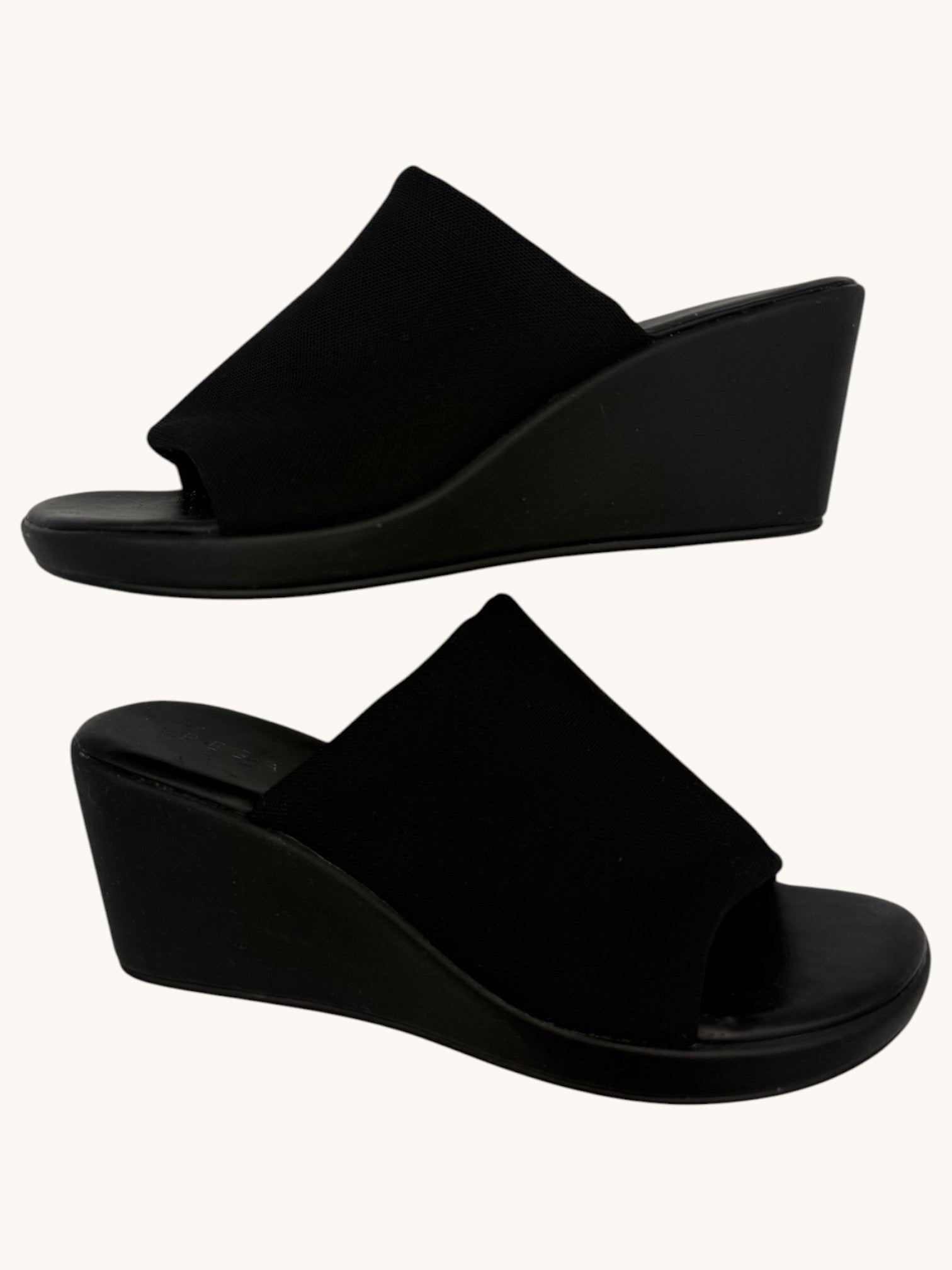 00s Pesaro Black Wedge Sandals - 8