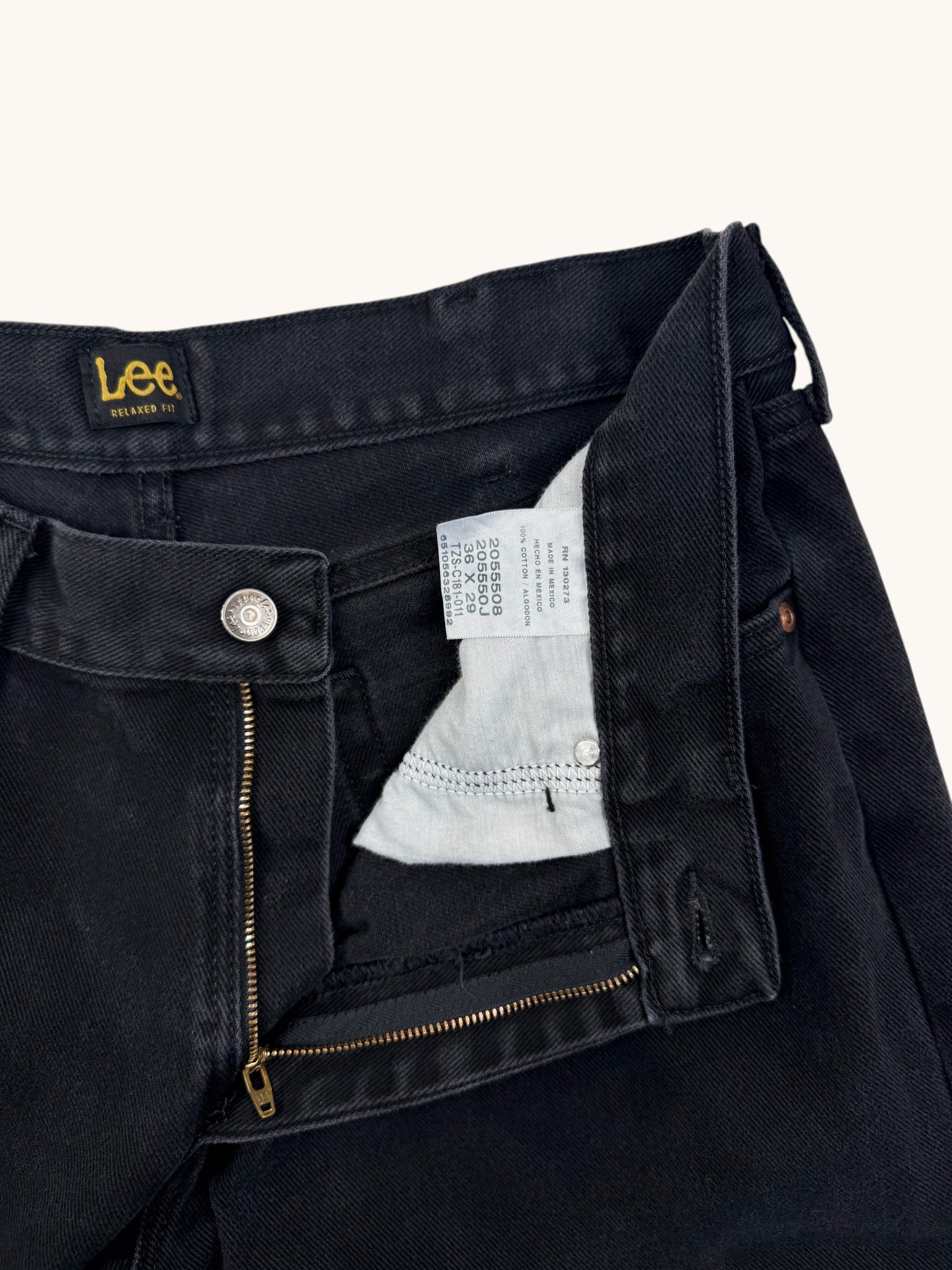 90s Lee Black Denim Pants - 36x29