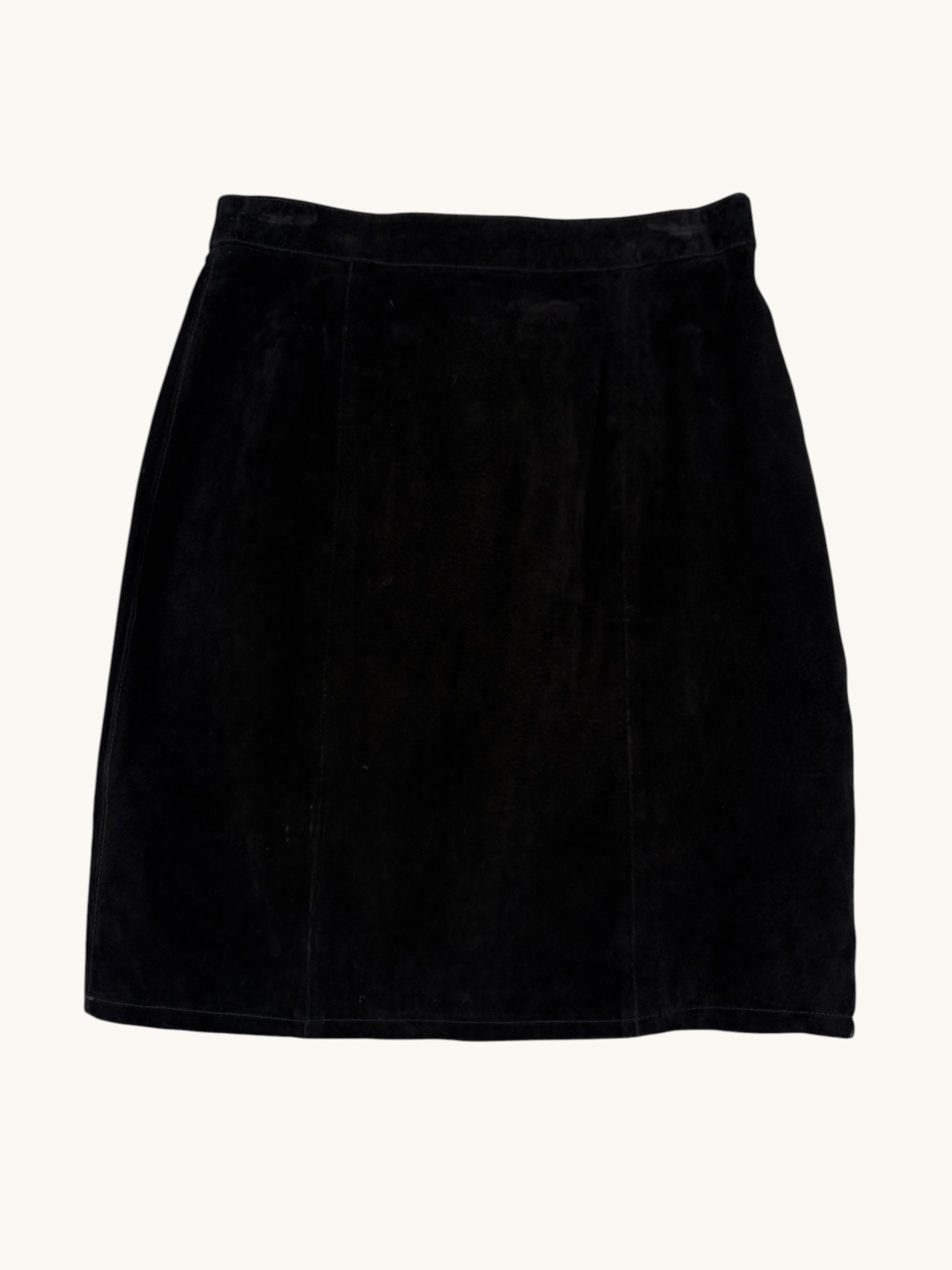 90s Global Identity Black Suede Skirt - 12
