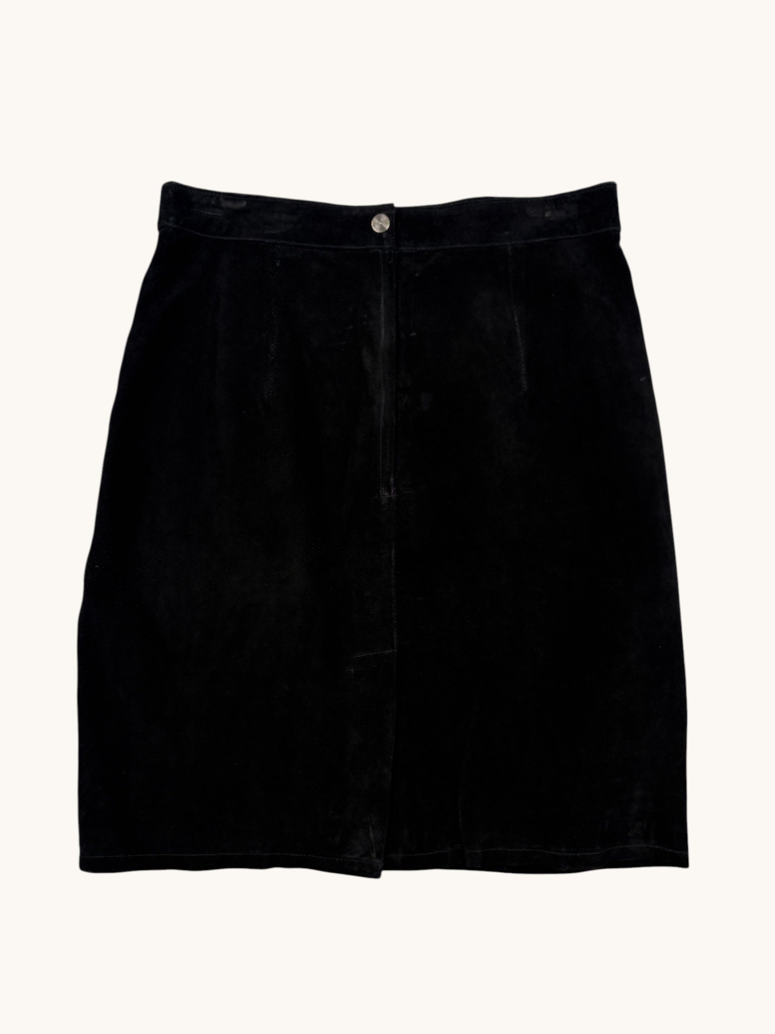 90s Global Identity Black Suede Skirt - 12