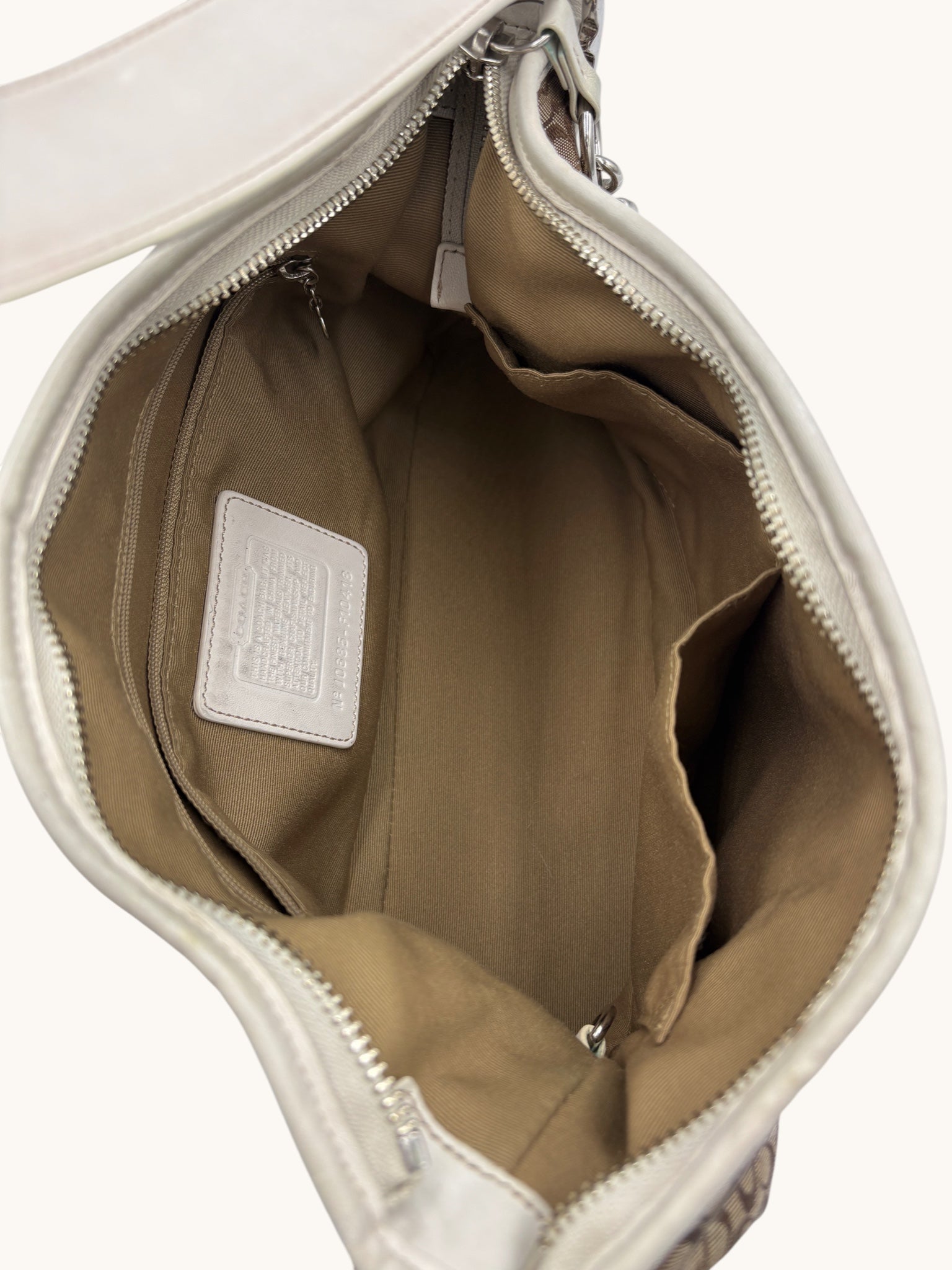 90s Coach Brown & Beige Signature Tassel Hobo Bag