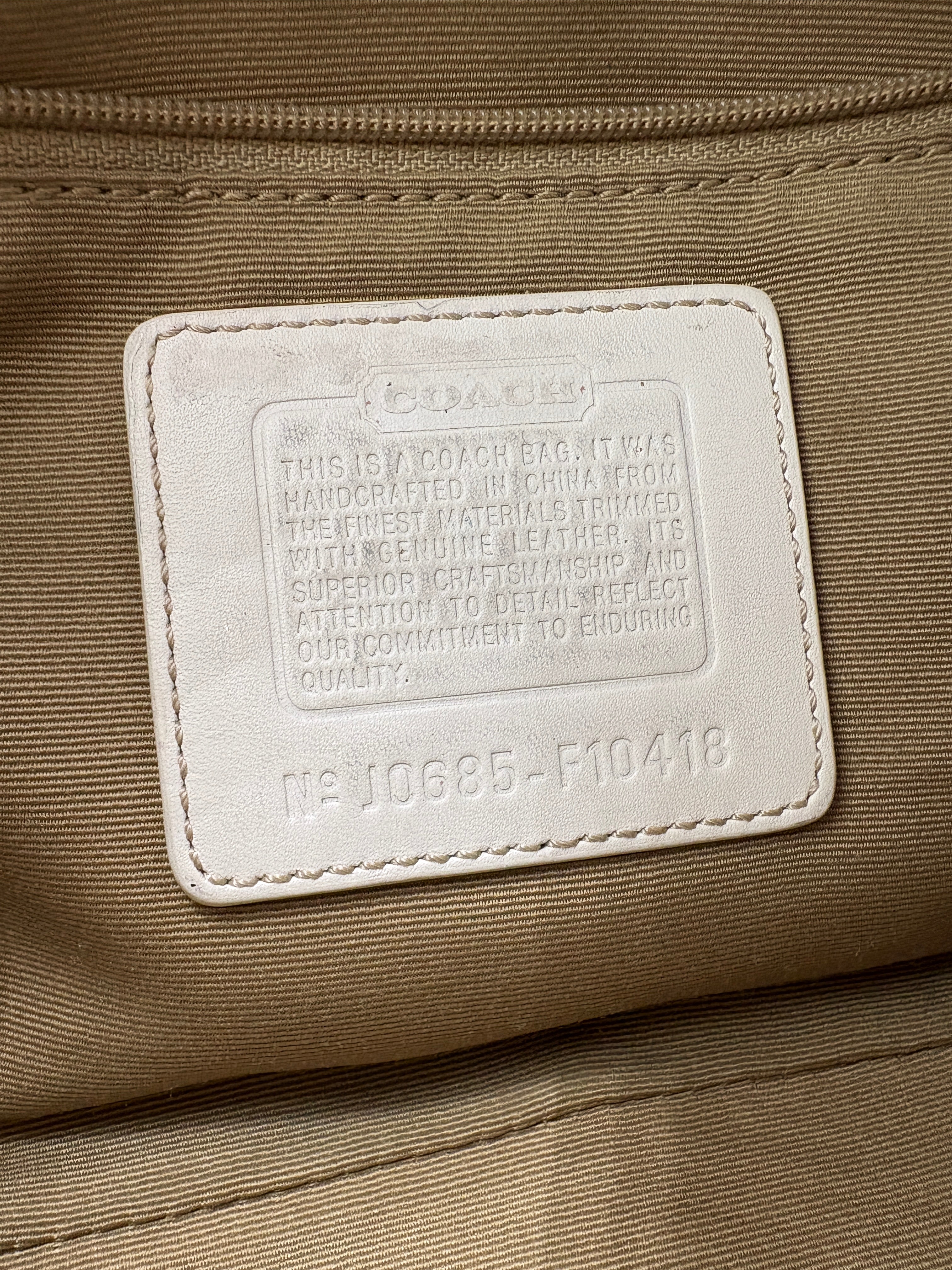 90s Coach Brown & Beige Signature Tassel Hobo Bag