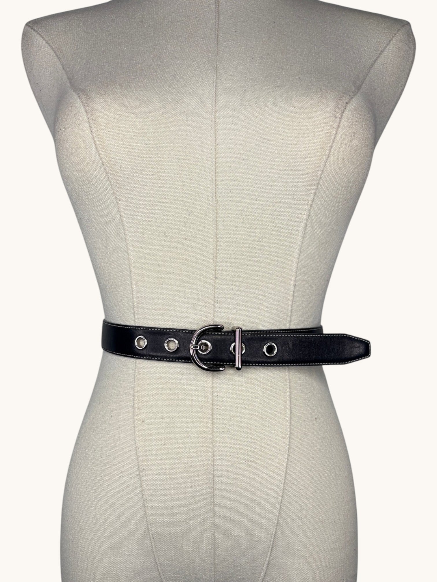 90s Coach Black Leather Belt - S