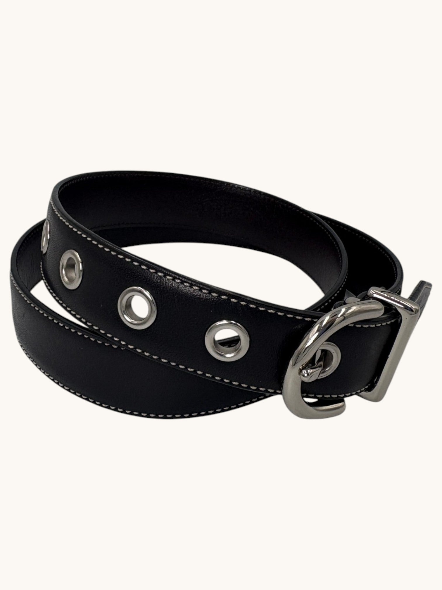 90s Coach Black Leather Belt - S