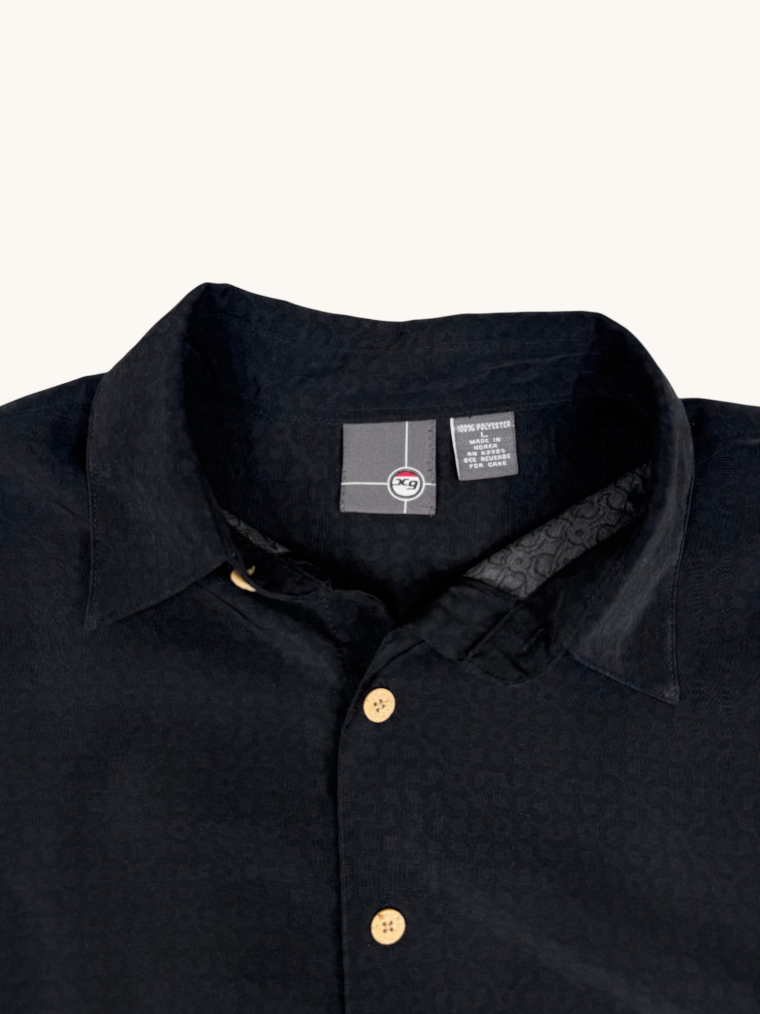 90s XG Black Flames Button Up - L