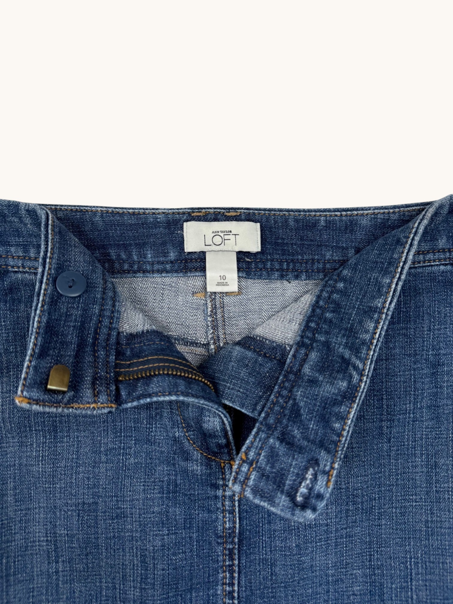 00s Loft Blue Denim Skirt - 10