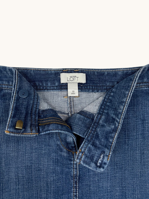 00s Loft Blue Denim Skirt - 10