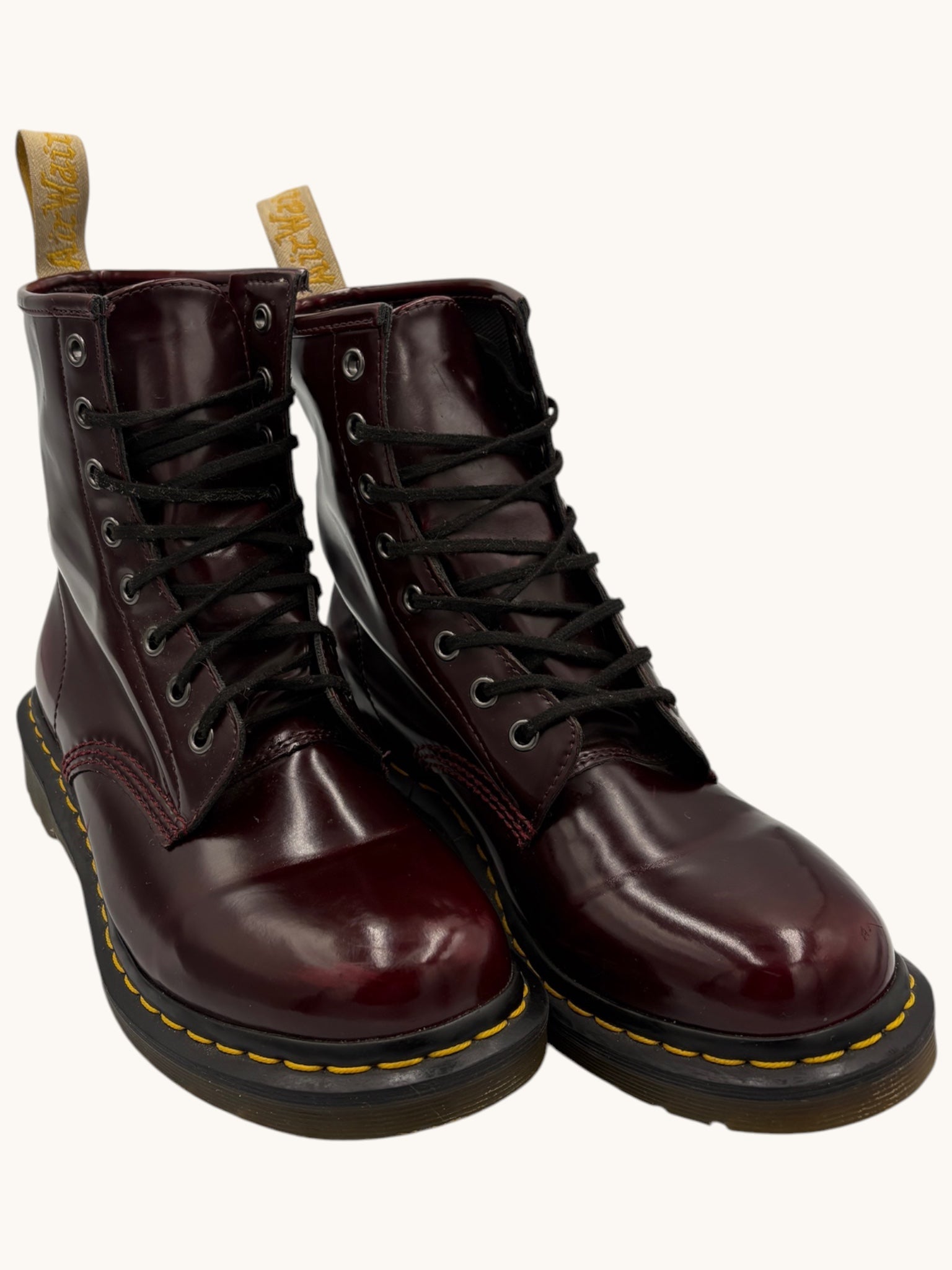 00s Dr. Martens Burgundy Leather Combat Boots - 9 W