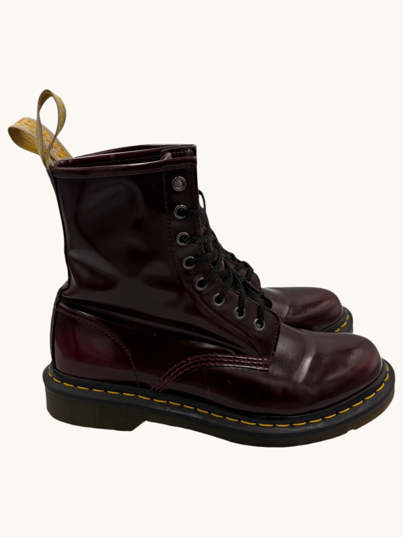 00s Dr. Martens Burgundy Leather Combat Boots - 9 W