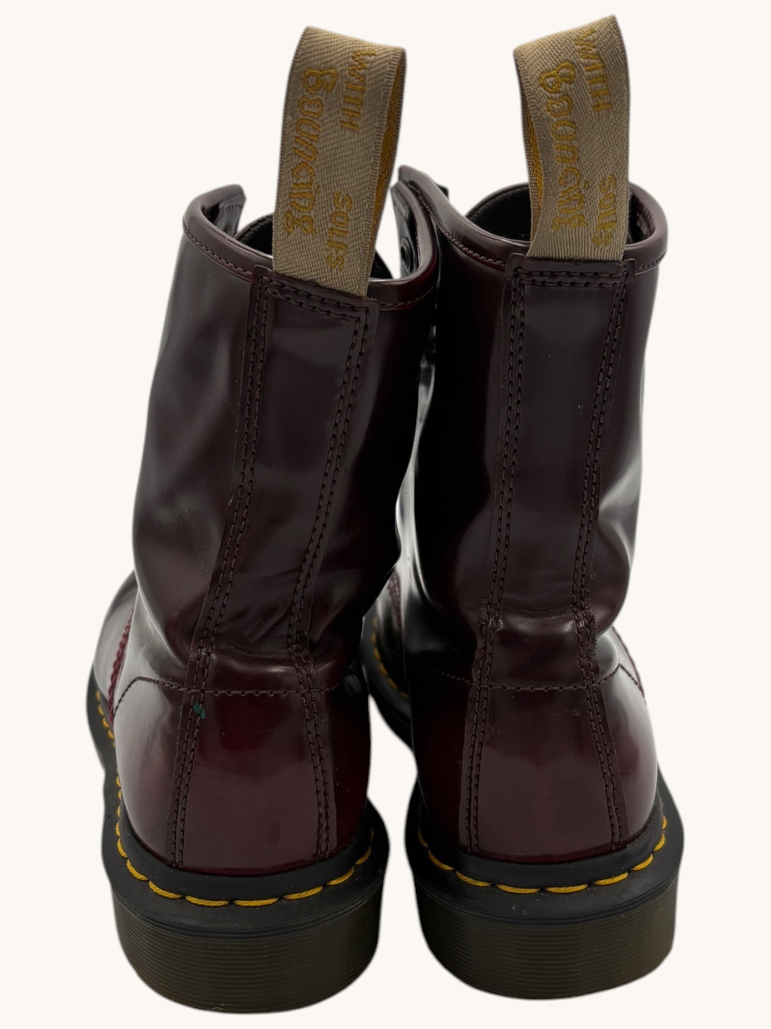 00s Dr. Martens Burgundy Leather Combat Boots - 9 W