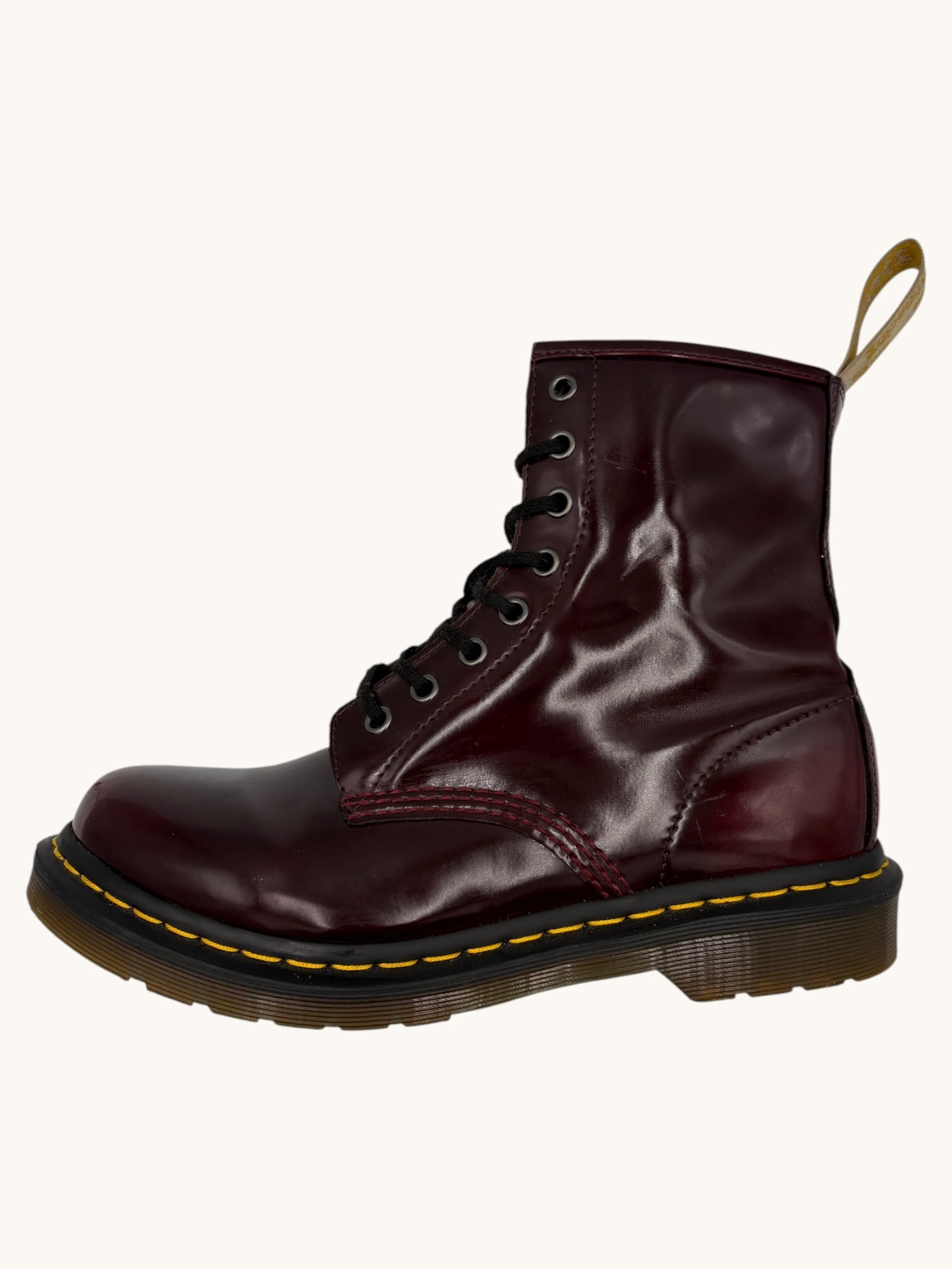 00s Dr. Martens Burgundy Leather Combat Boots - 9 W