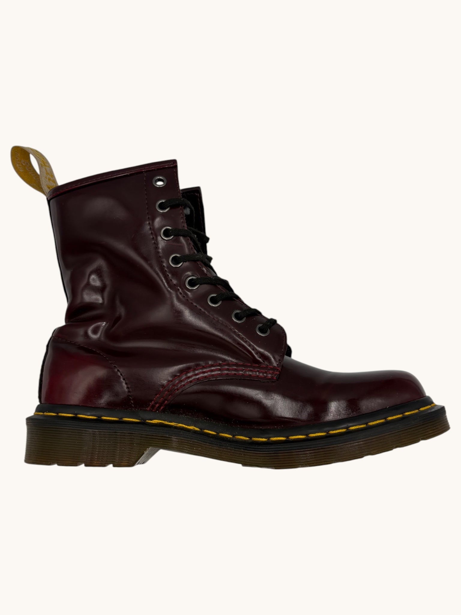 00s Dr. Martens Burgundy Leather Combat Boots - 9 W