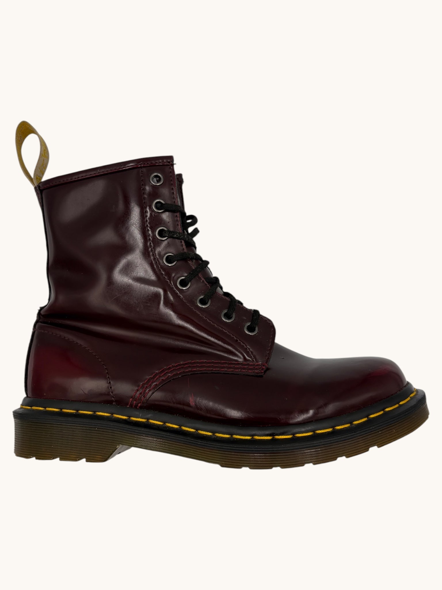 00s Dr. Martens Burgundy Leather Combat Boots - 9 W