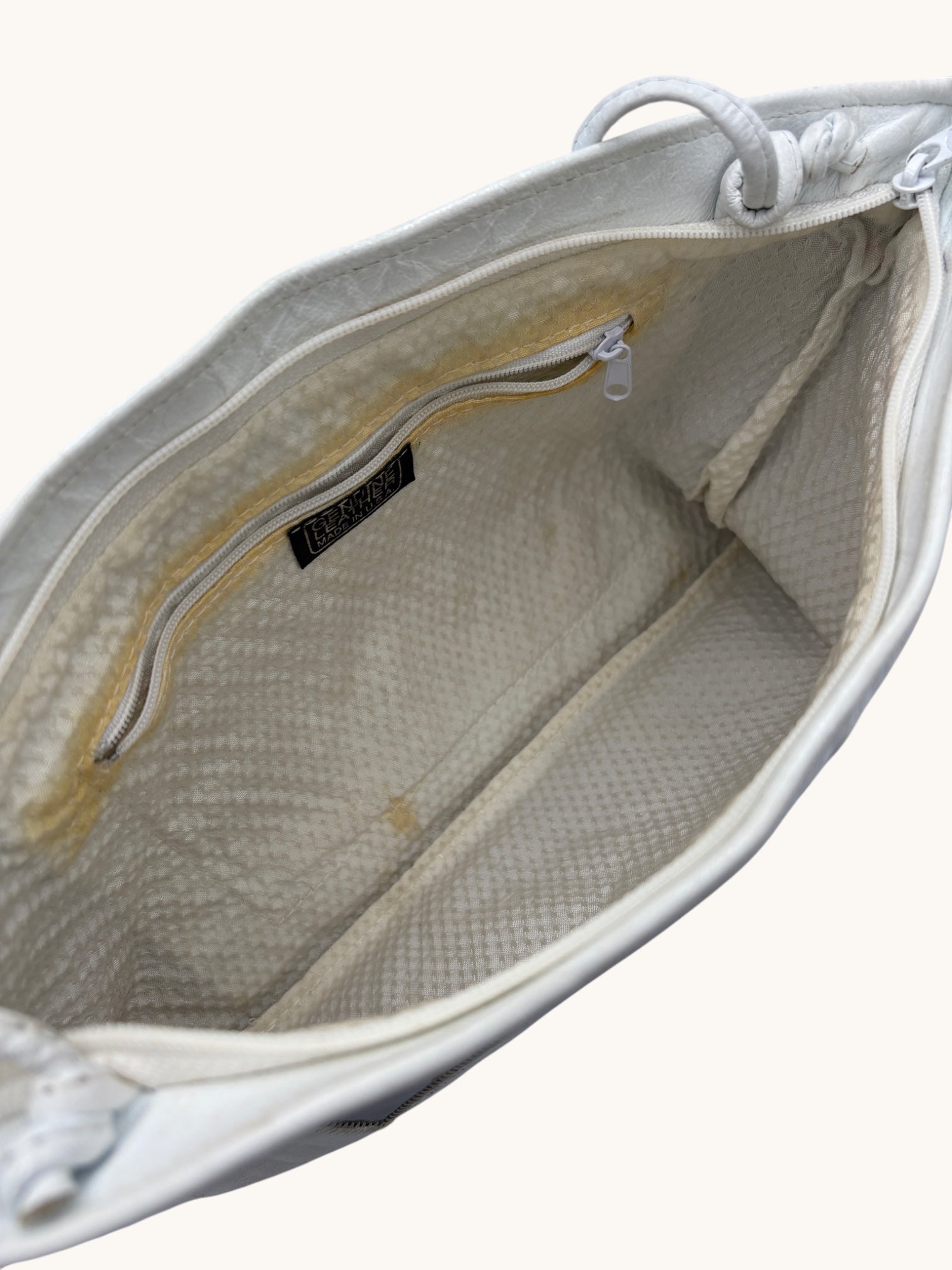 90s White Black Patterned Crossbody Bag