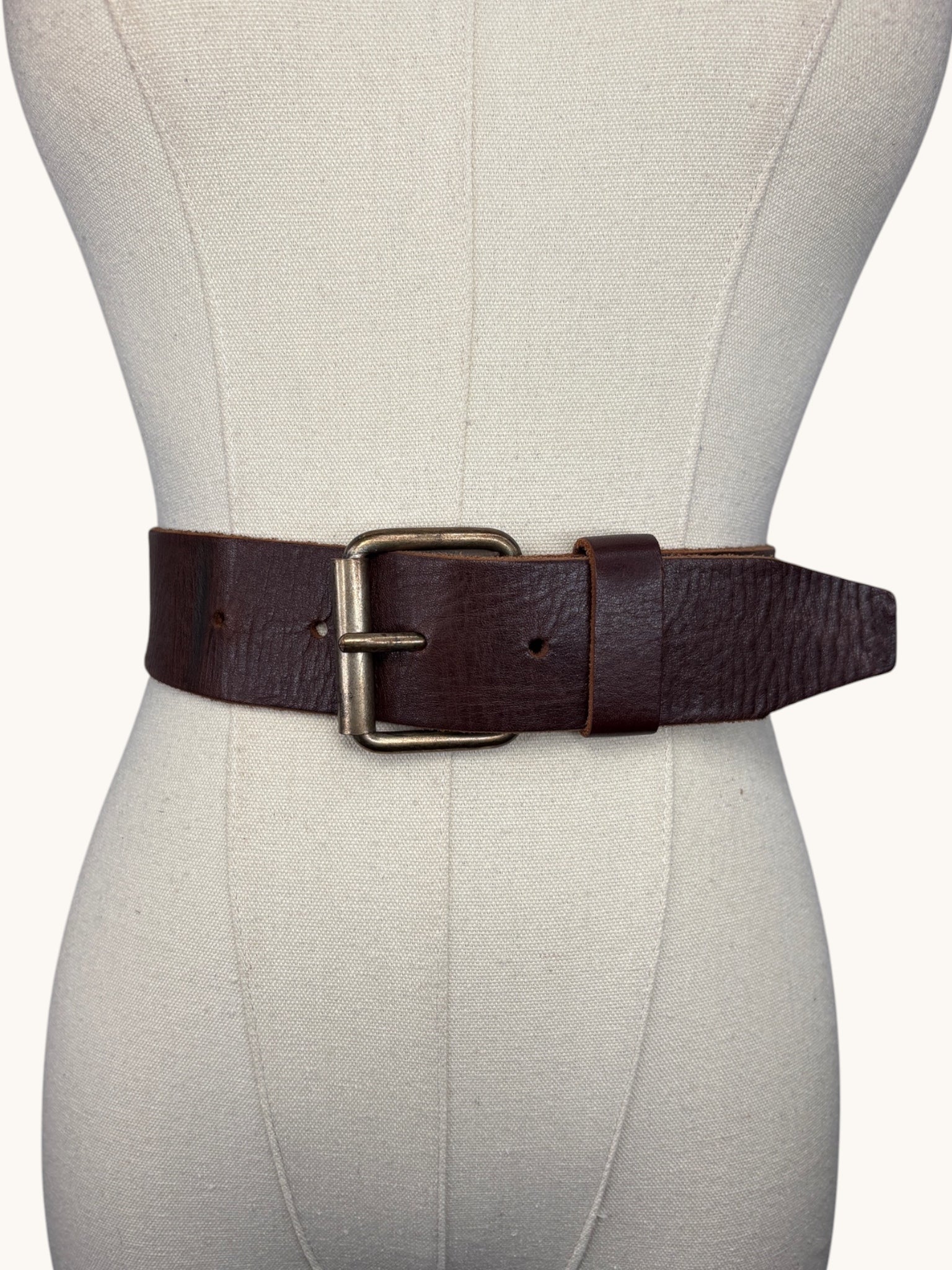 90s C&A Brown Leather Belt - L