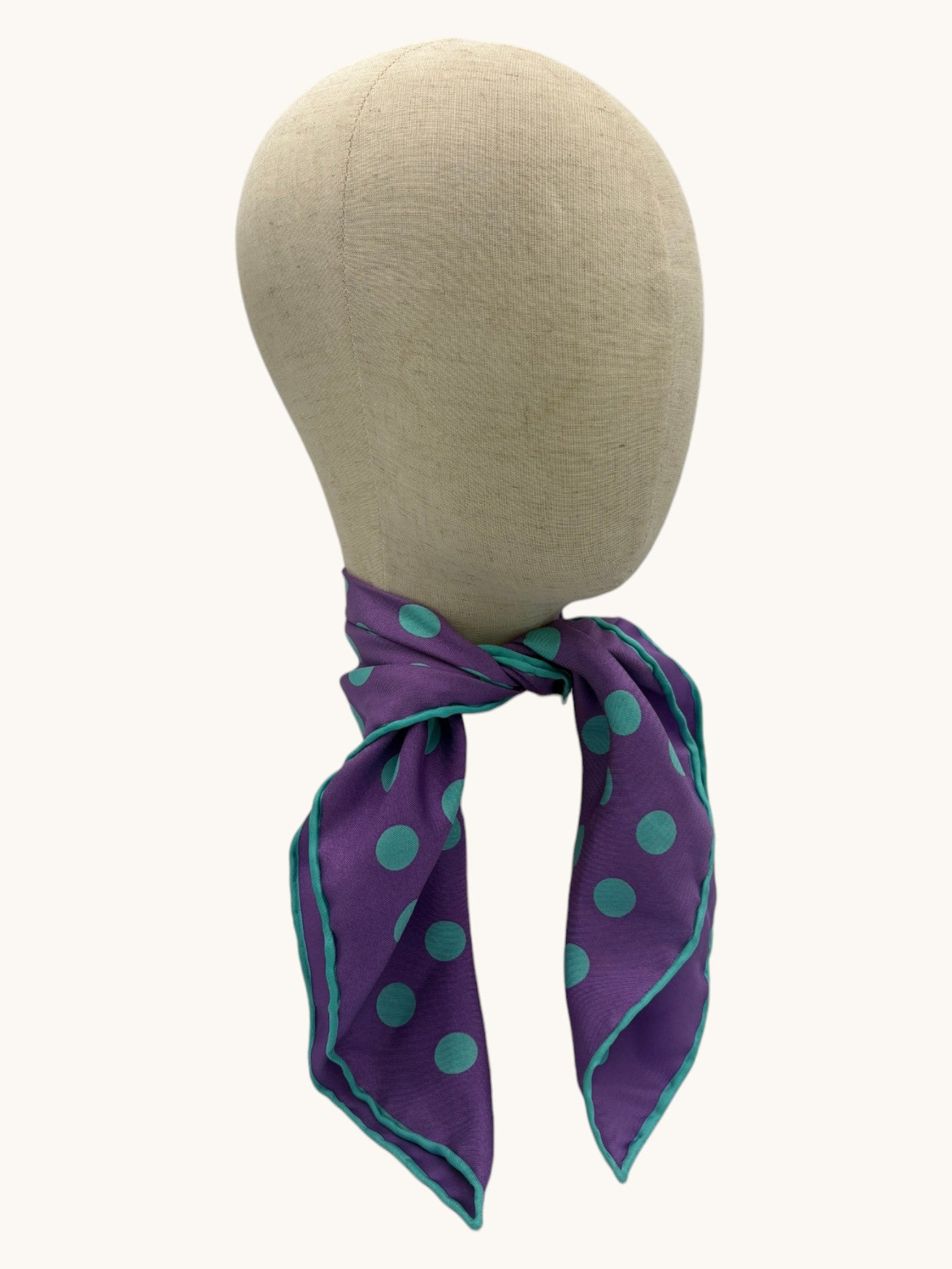 90s Audrey Talbott Purple Polka Dot Scarf