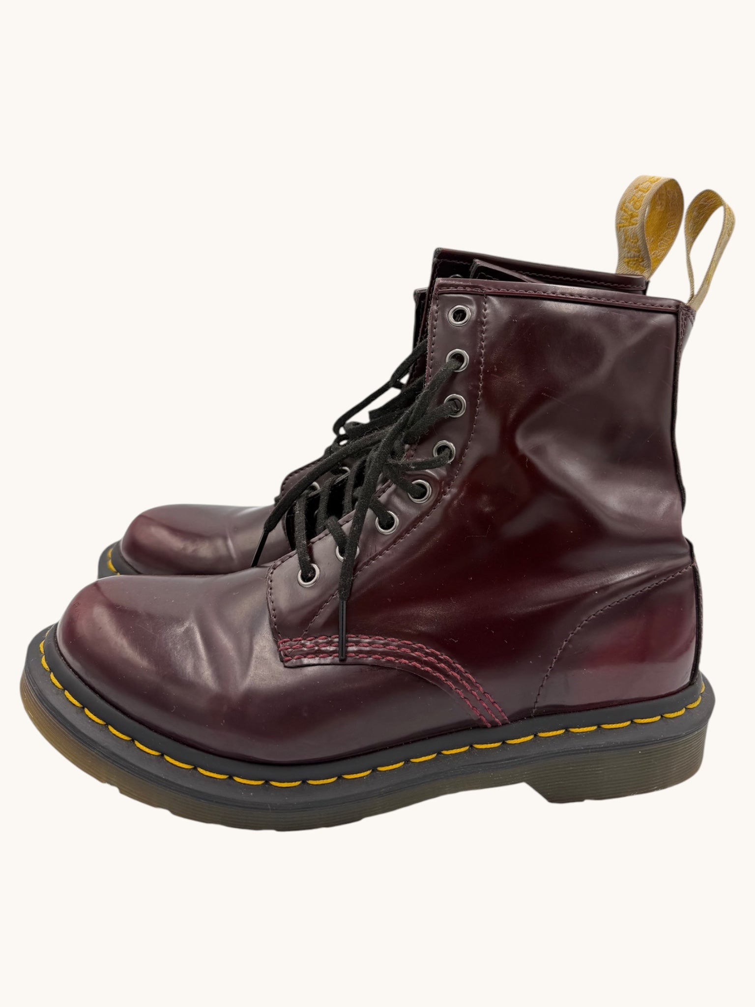 00s Dr. Martens Burgundy Leather Combat Boots - 9 W