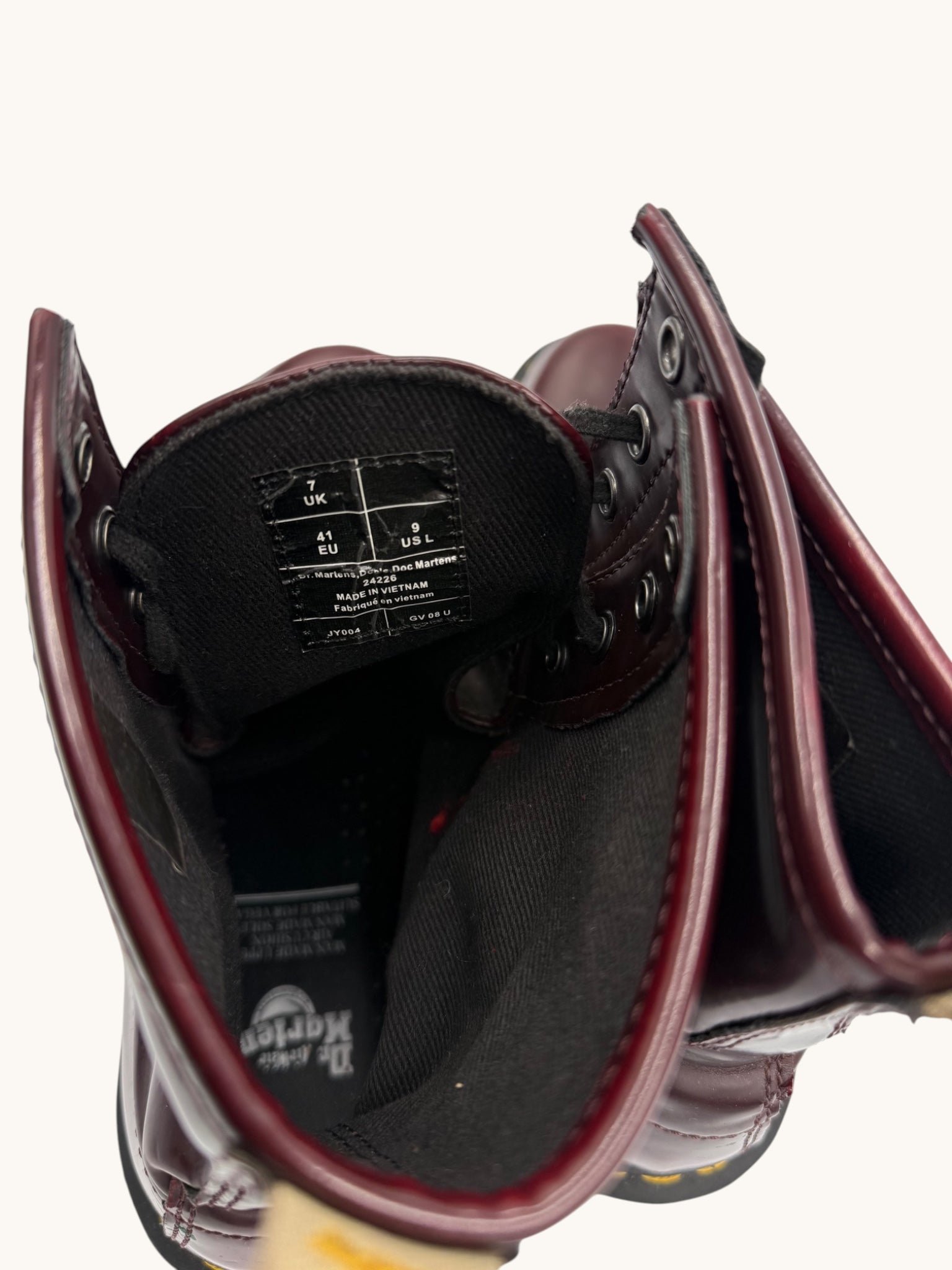 00s Dr. Martens Burgundy Leather Combat Boots - 9 W