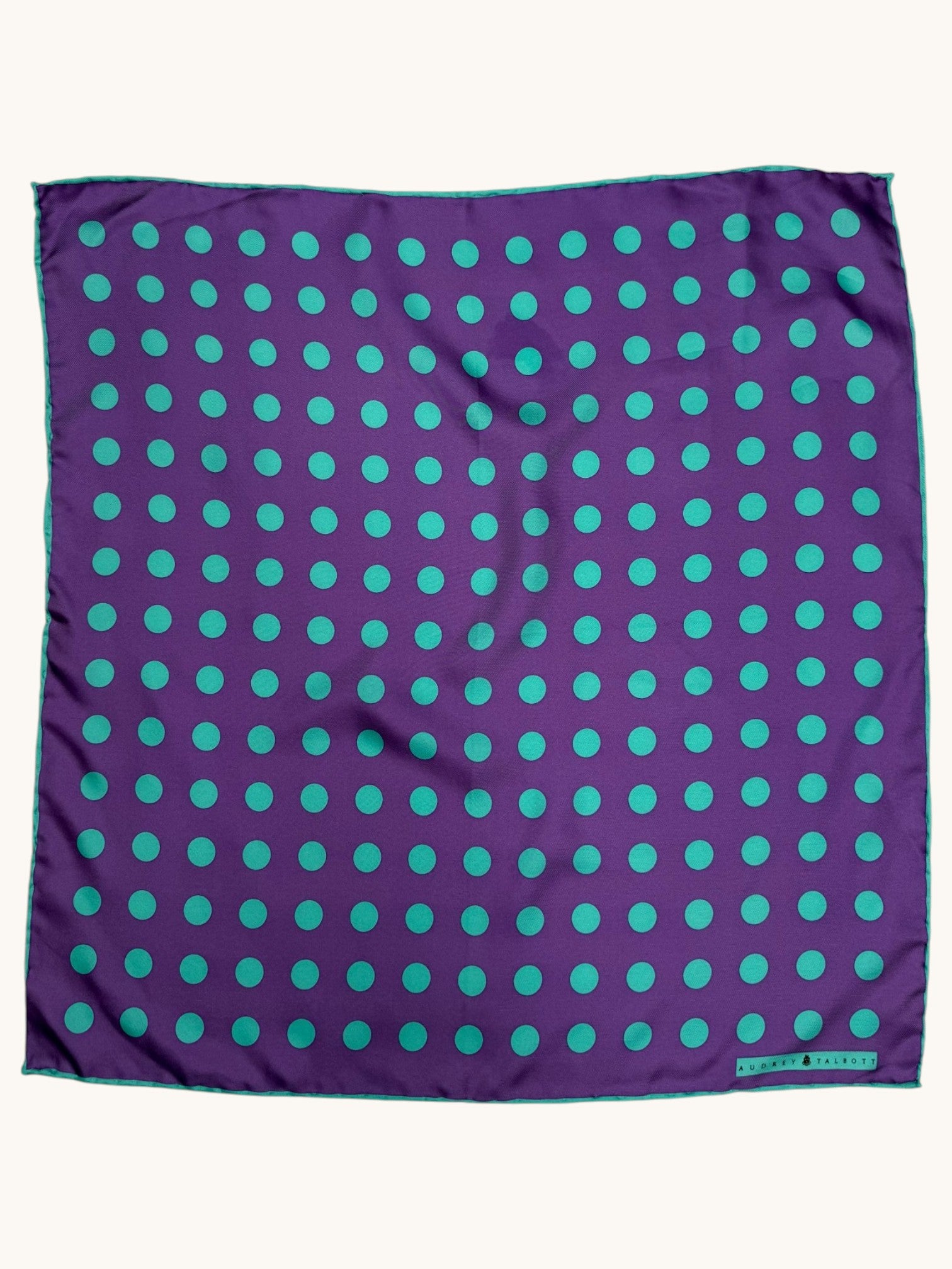 90s Audrey Talbott Purple Polka Dot Scarf